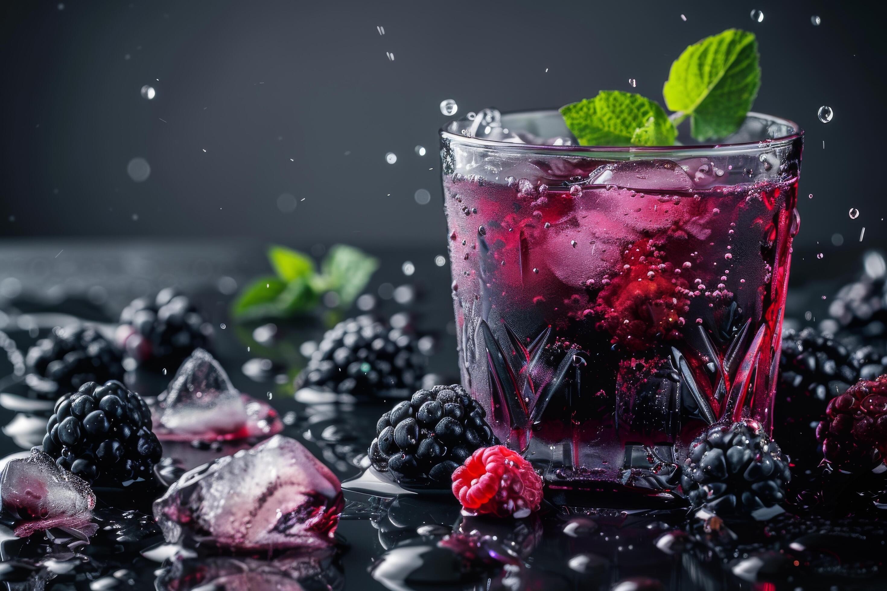 Refreshing blackberry juice designs for advertising campaigns Stock Free