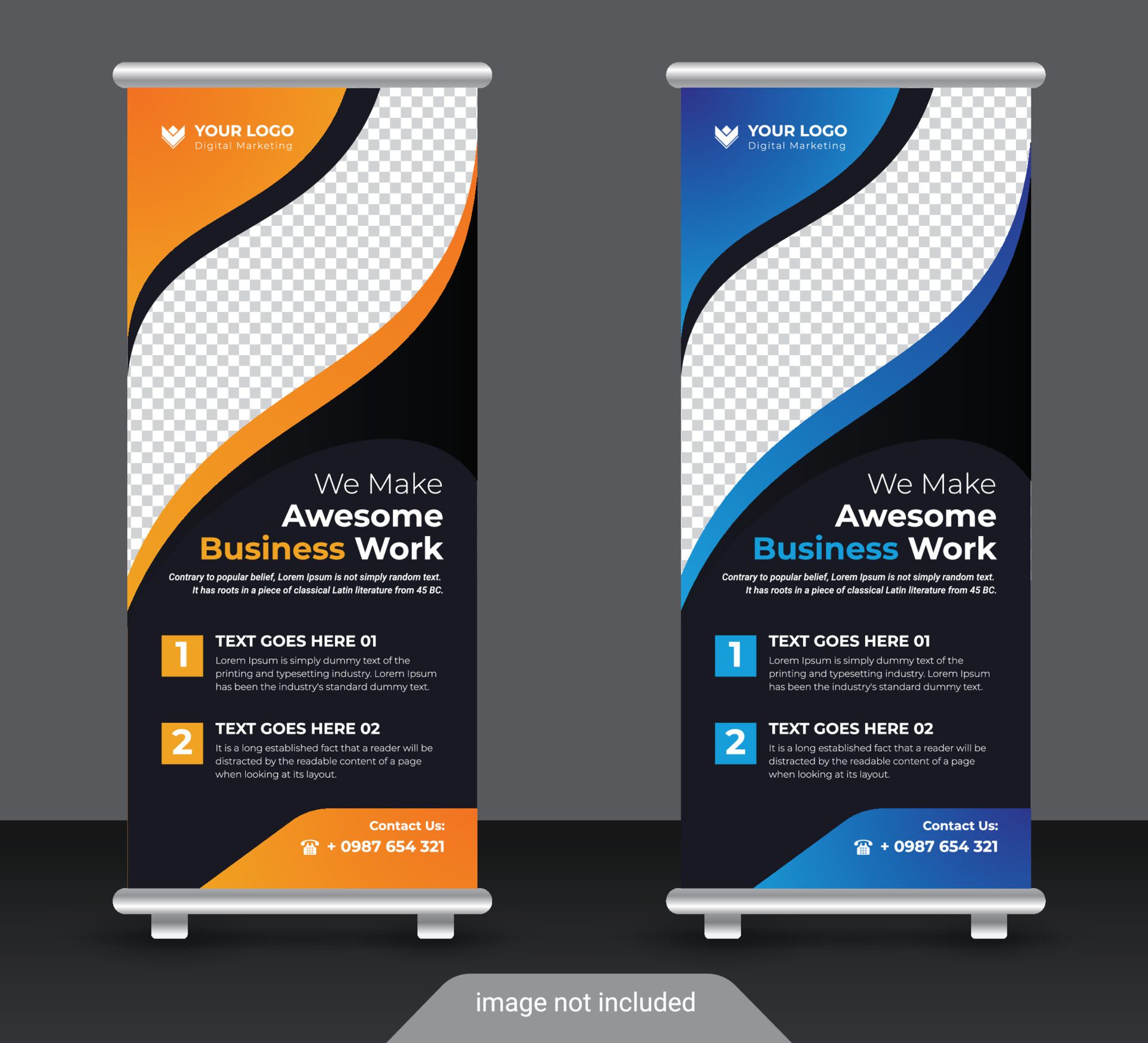 Creative corporate and business roll up banner design template Free Vector