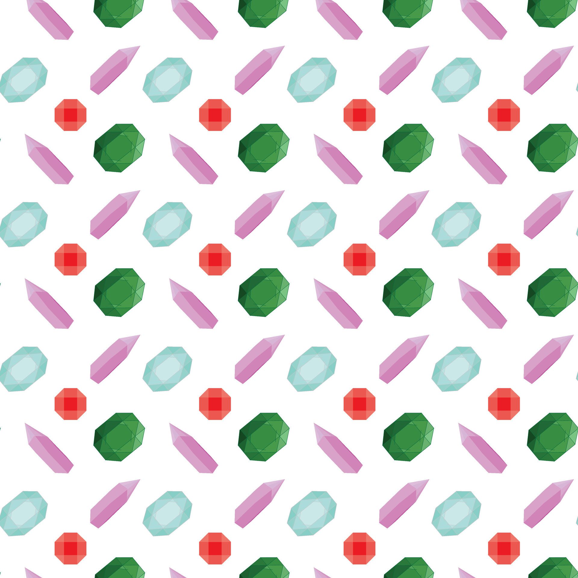 A scattering of precious stones. Multi-colored crystals, gems. Seamless pattern. illustration. Free Vector