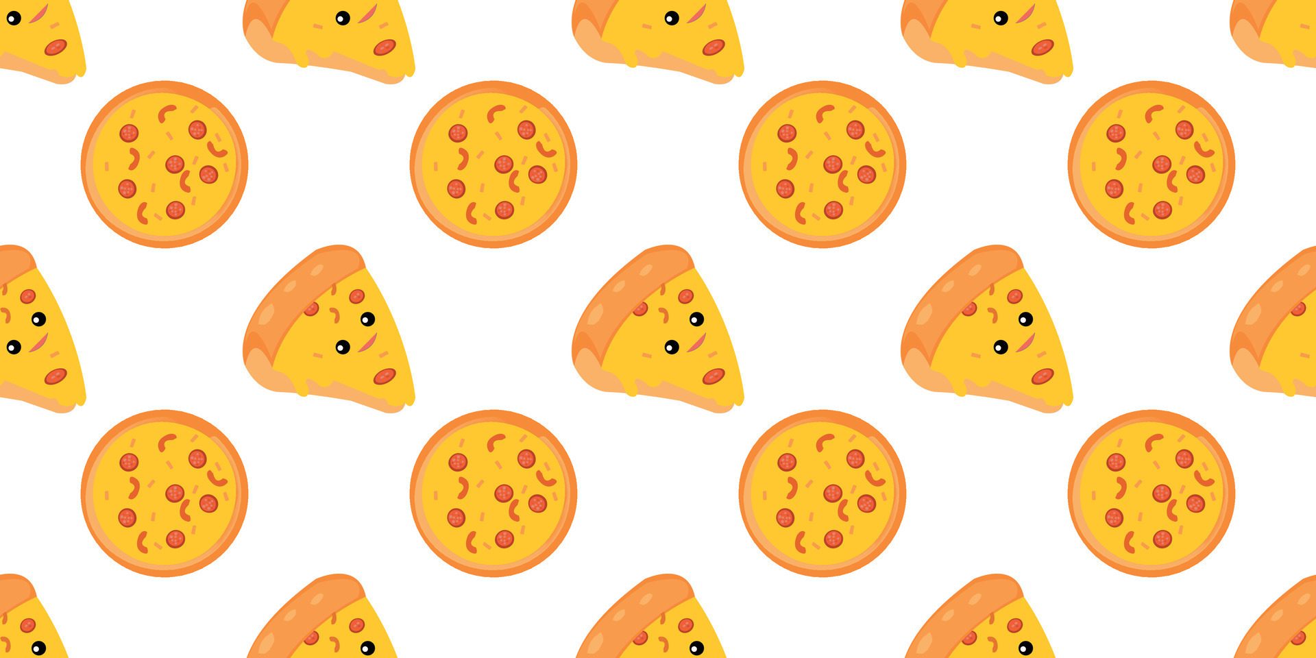 pizza slice seamless pattern design Free Vector