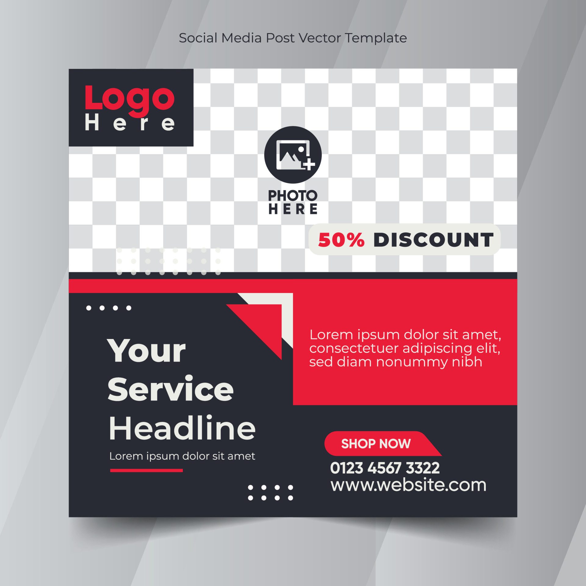 Business Promotion Social Media Post Design Template square banner Free Vector