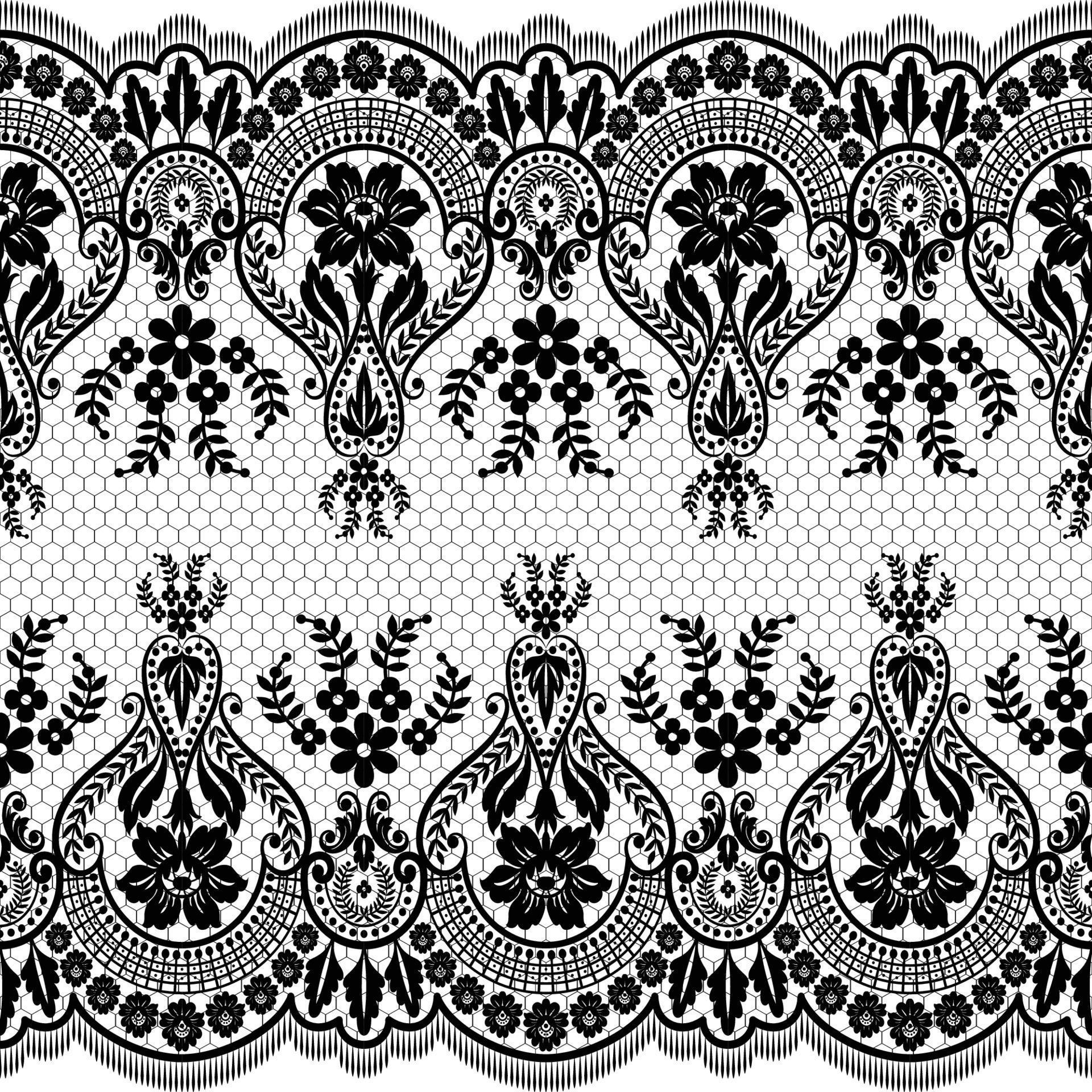 Lace seamless pattern with flowers Stock Free