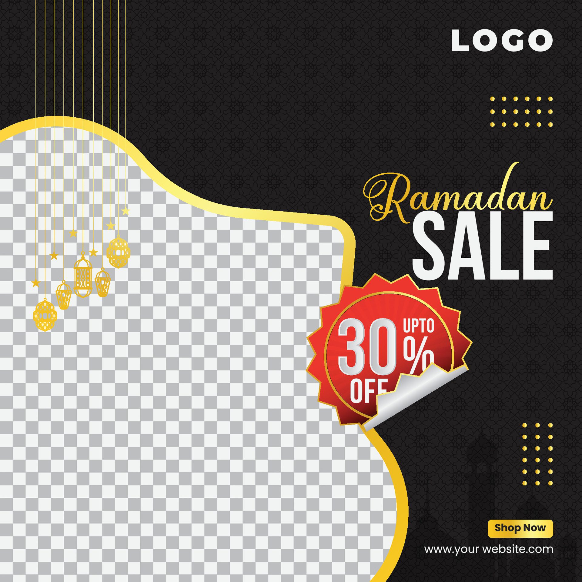 Ramadan Kareem Sale Offer Discount Social Media Banner Post Design Template Free Vector