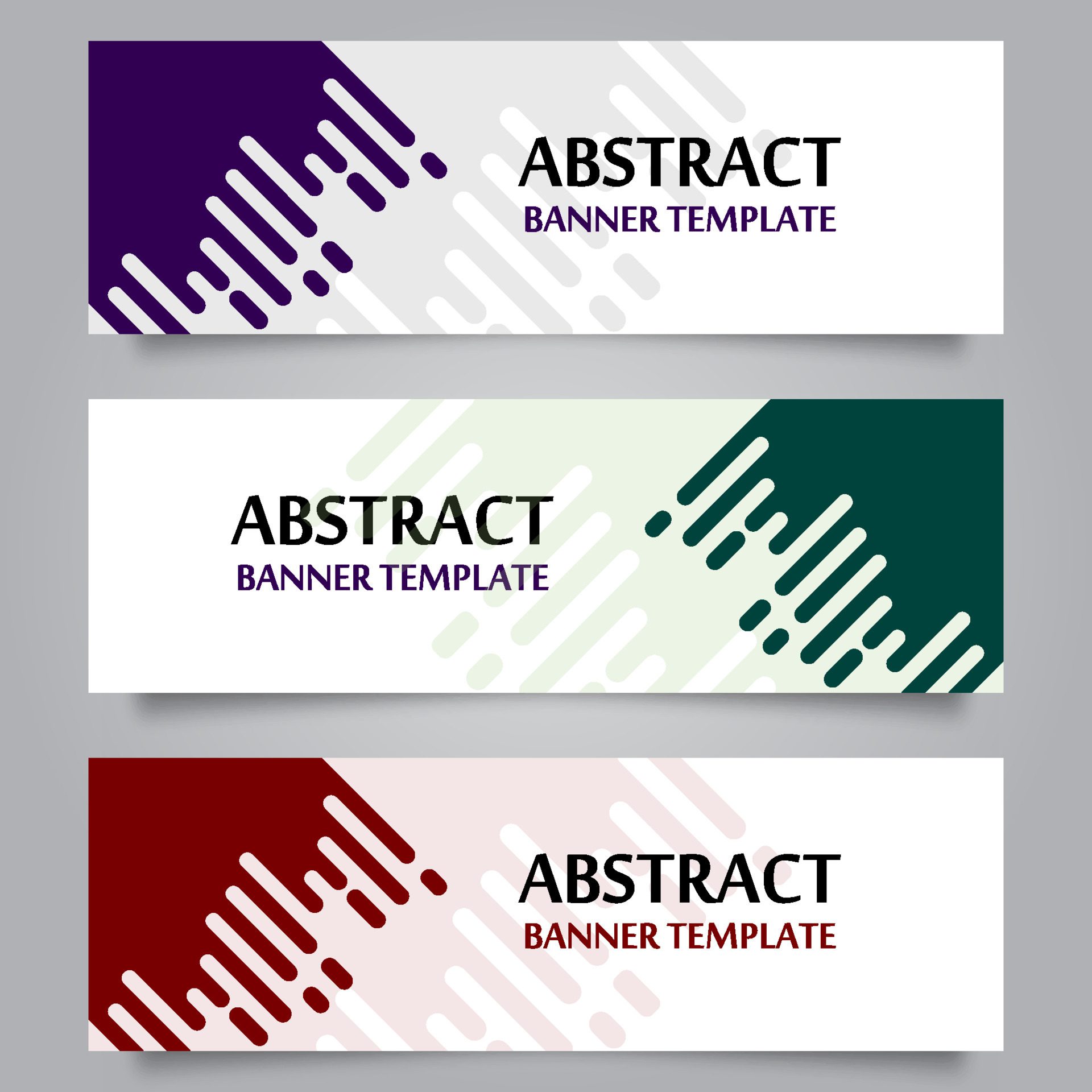 Set of Horizontal Abstract Banner Template. Modern Horizontal Banner. Header Template Free Vector