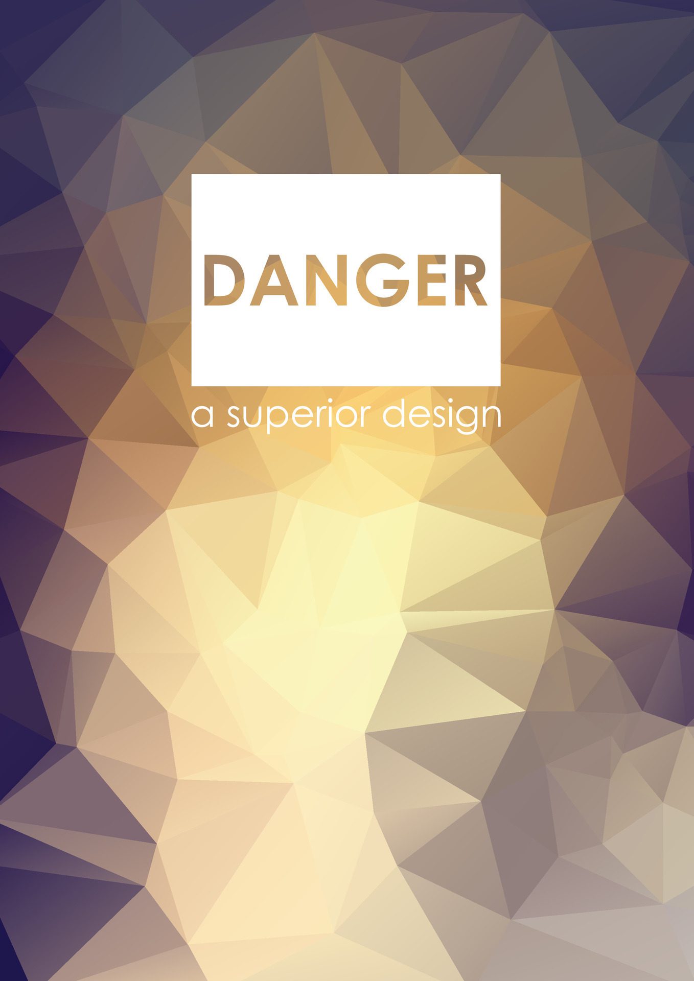 Danger text in purple and golden gradient pattern Free Vector