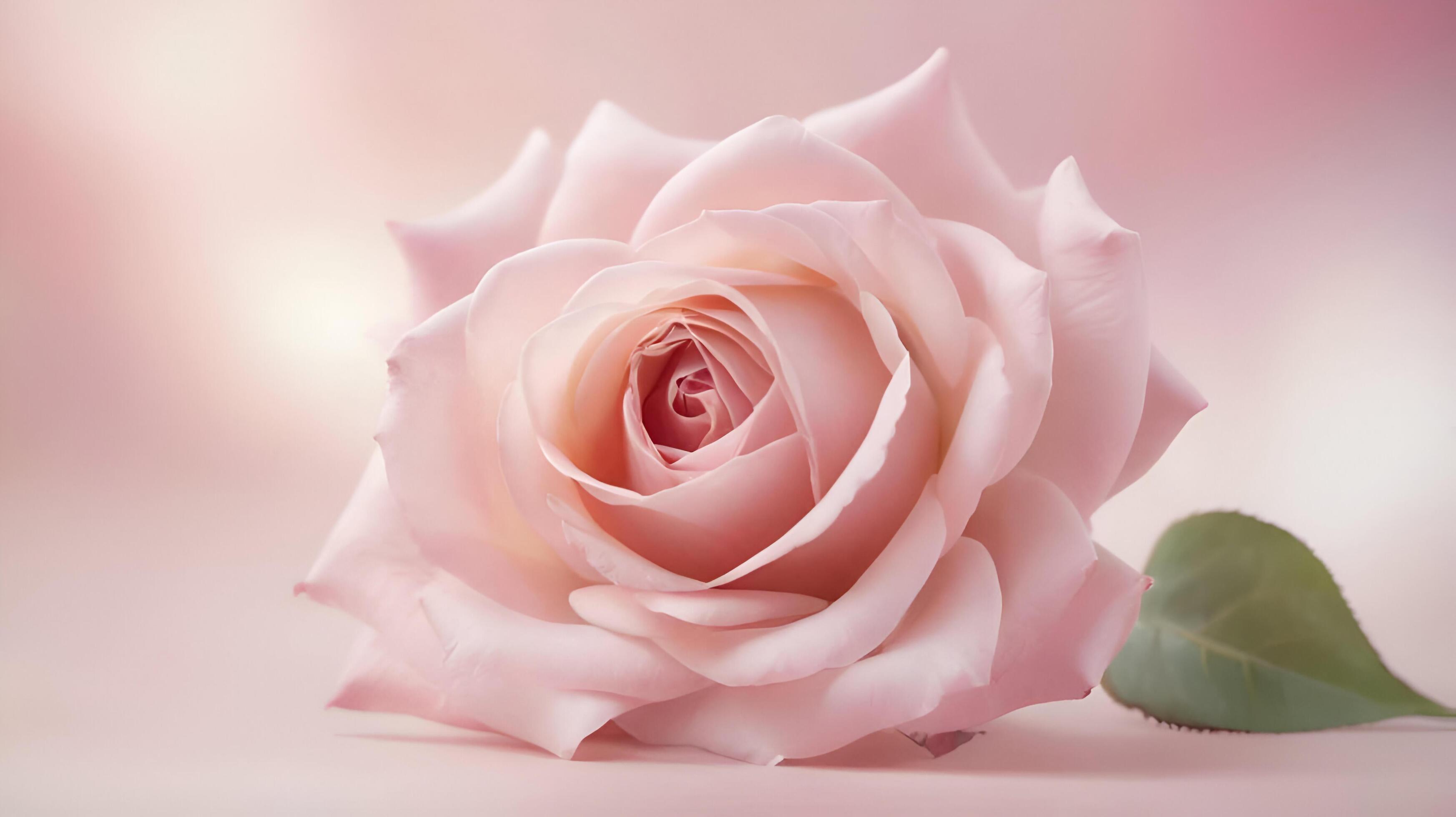 a single pink rose on a light background Stock Free