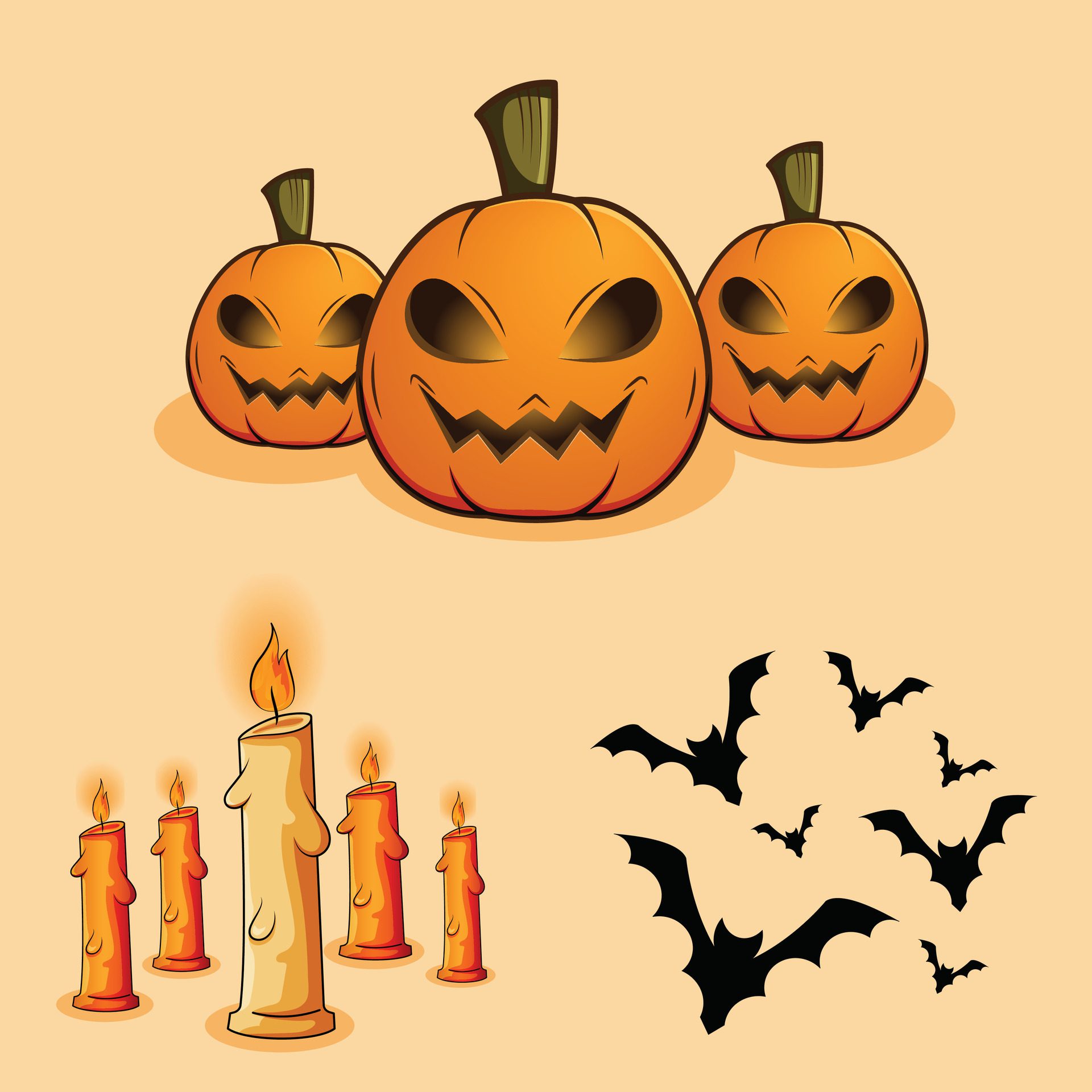 Halloween assets for card and banner decoration Free Vector and Free SVG