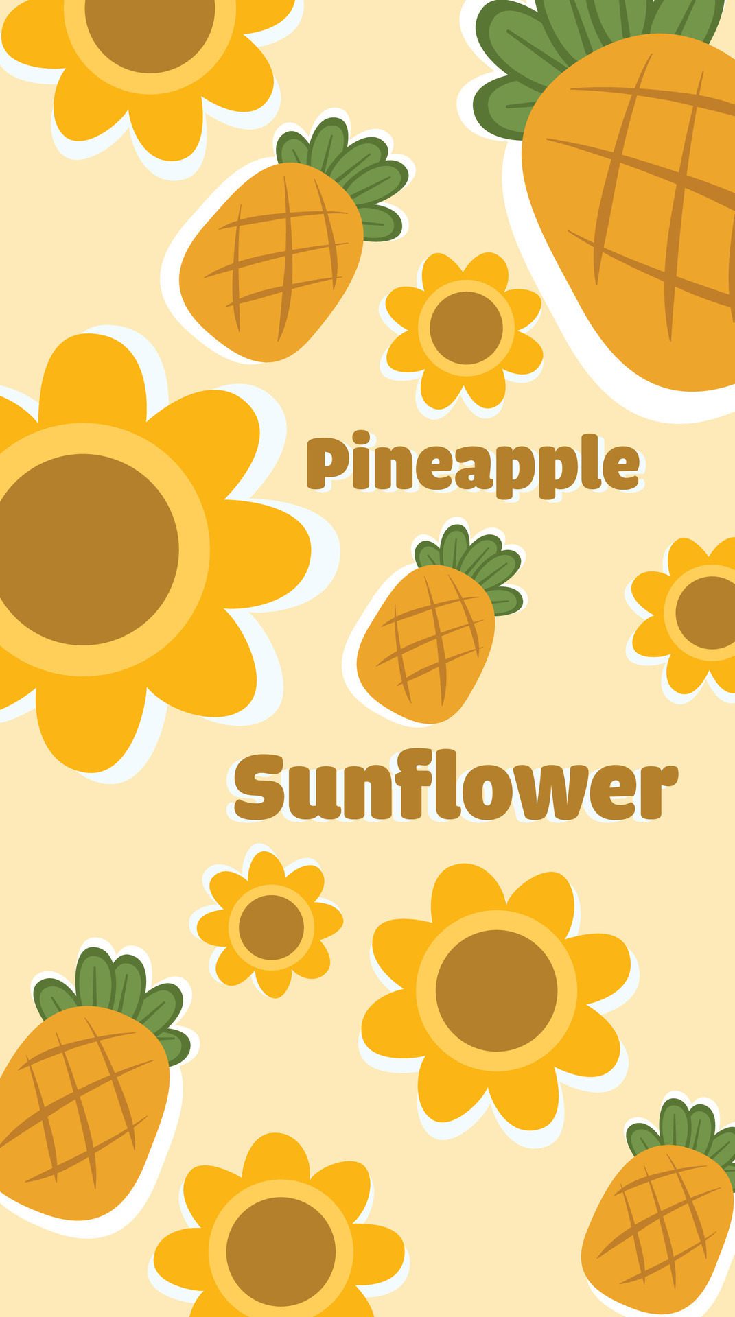 Hand drawn mobile phone wallpaper cute fruit pattern Free Vector