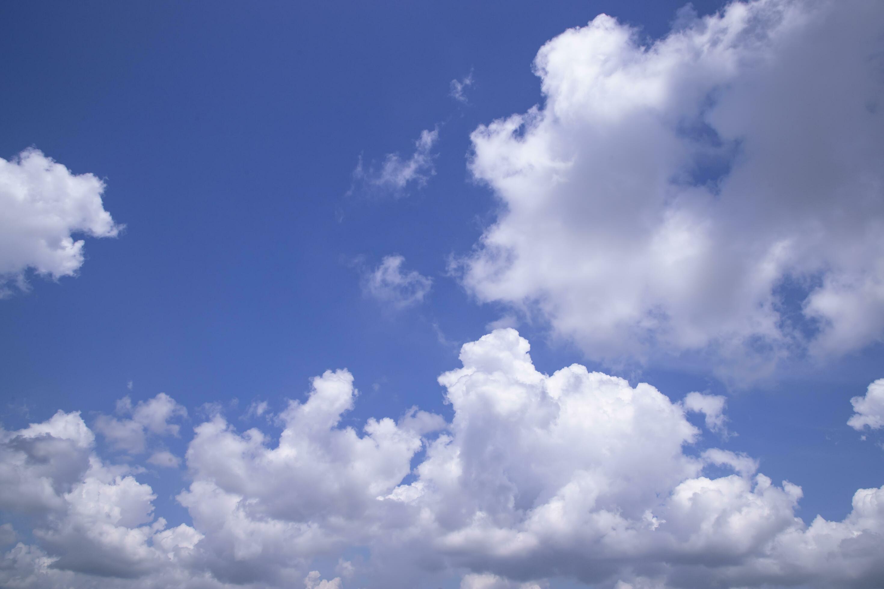 Beautiful Blue Sky With White Cloudy Dramatic Natural abstract background view Stock Free