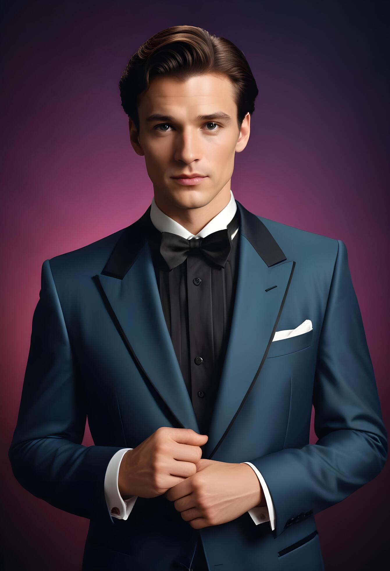 Portrait of a handsome young man in suit Stock Free