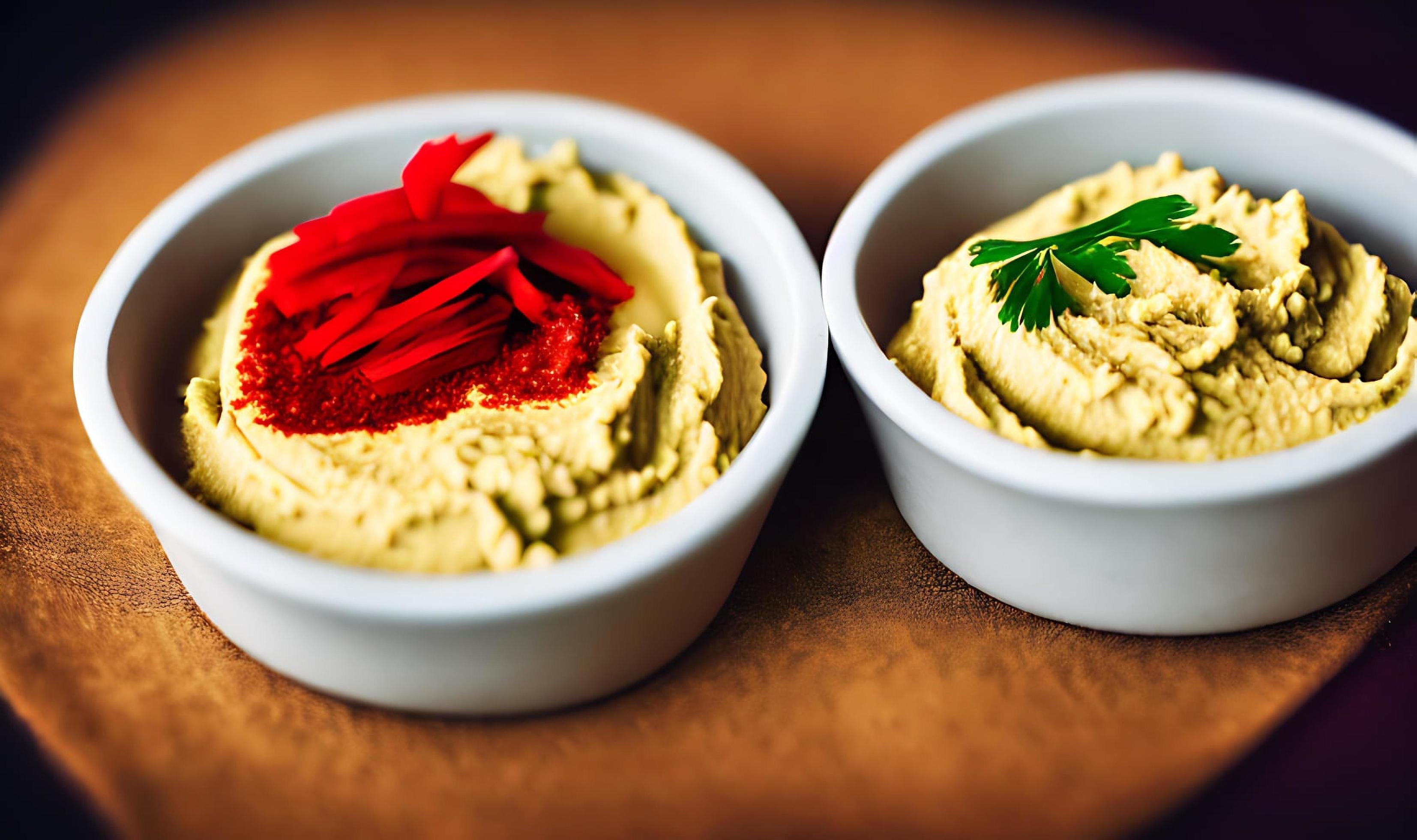 Healthy food. Traditional freshly made organic hummus. Stock Free