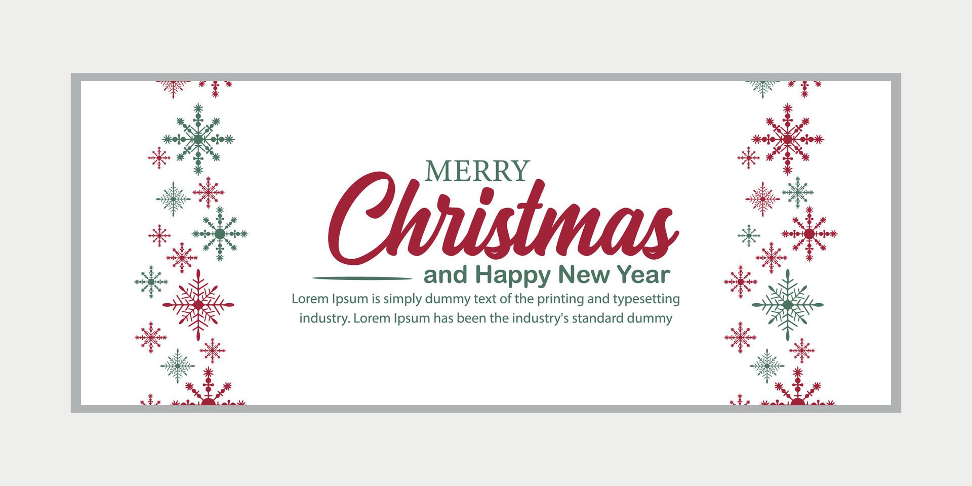 merry christmas banner set and happy new year banner, social media cover and web banner Free Vector