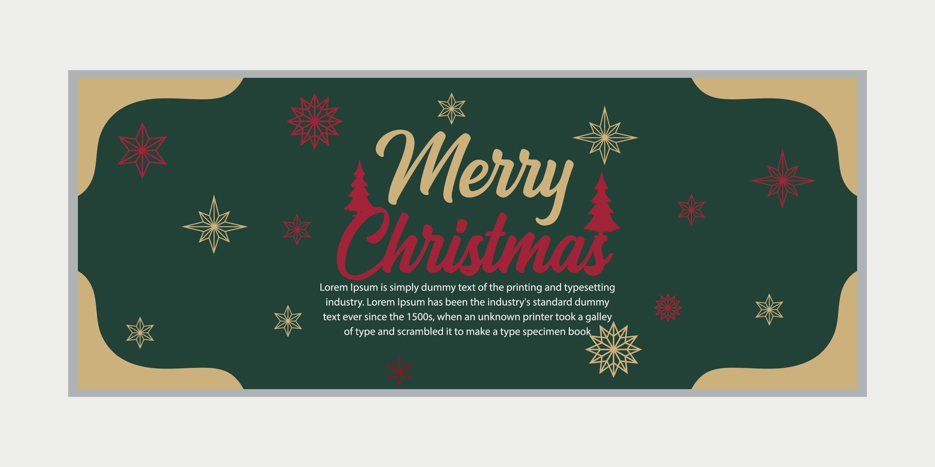 merry christmas banner set and happy new year banner, social media cover and web banner,Merry Christmas design for greeting card, Free Vector