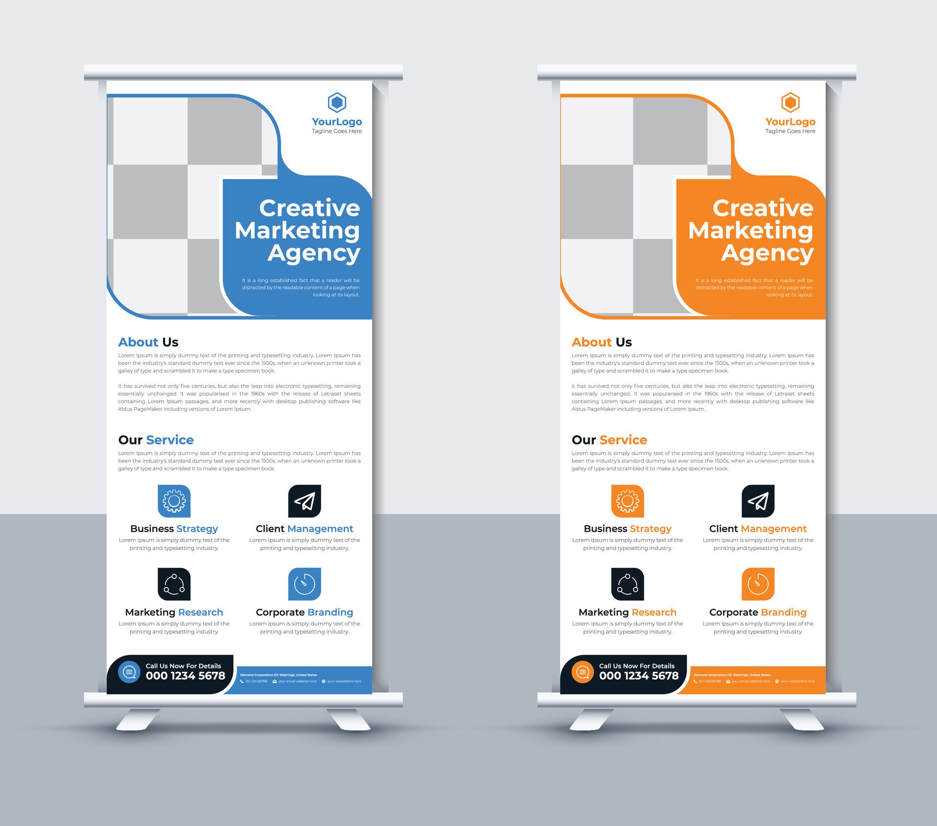 Creative business roll up banner design template, Free Free Vector