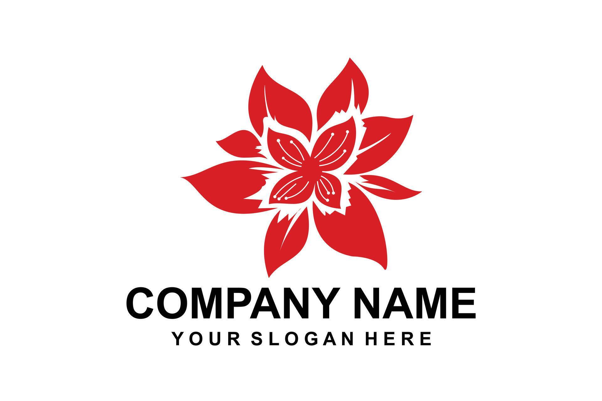 red flower logo Stock Free