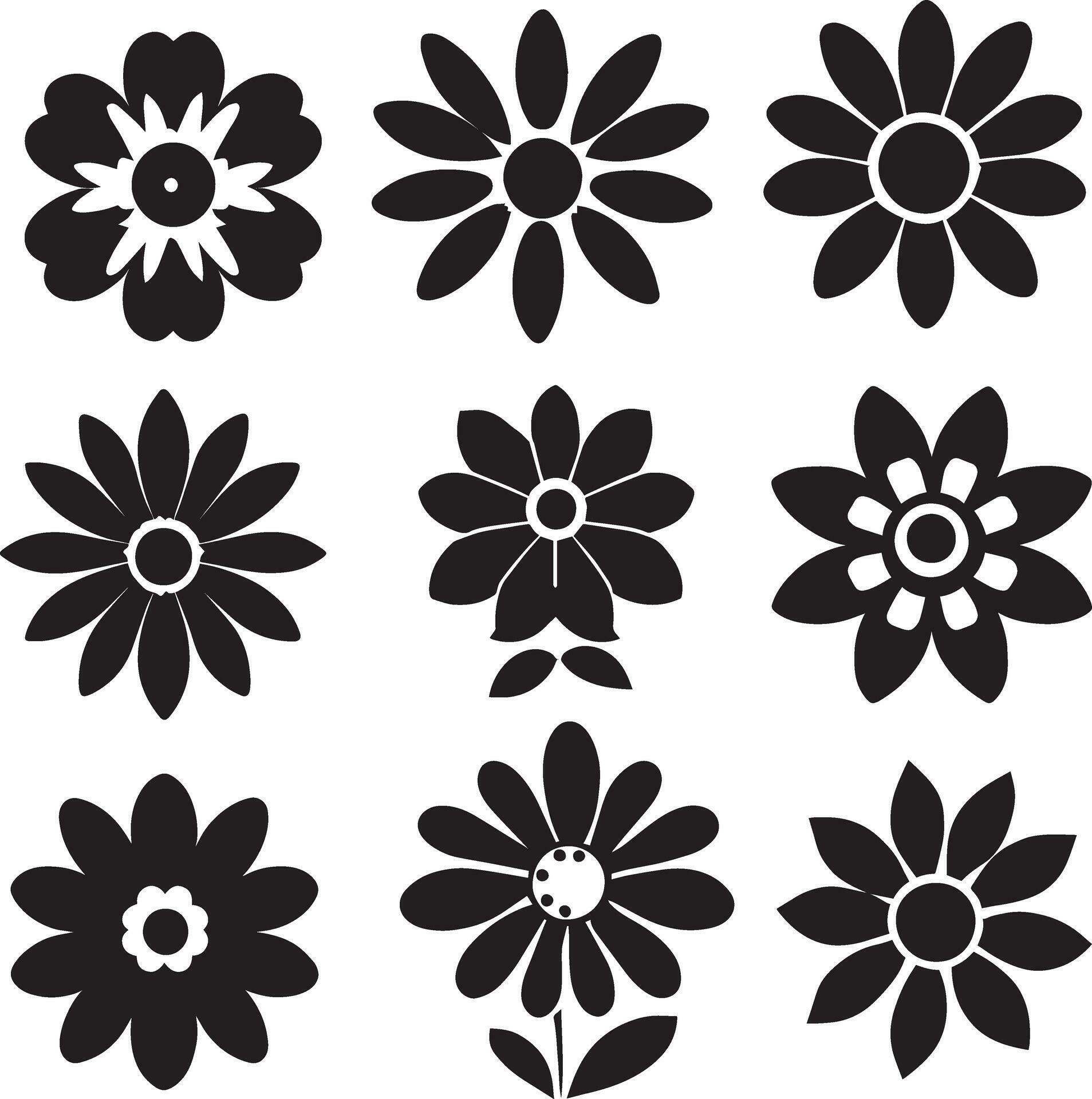 Flower Design Vector Illustration a set of group Stock Free