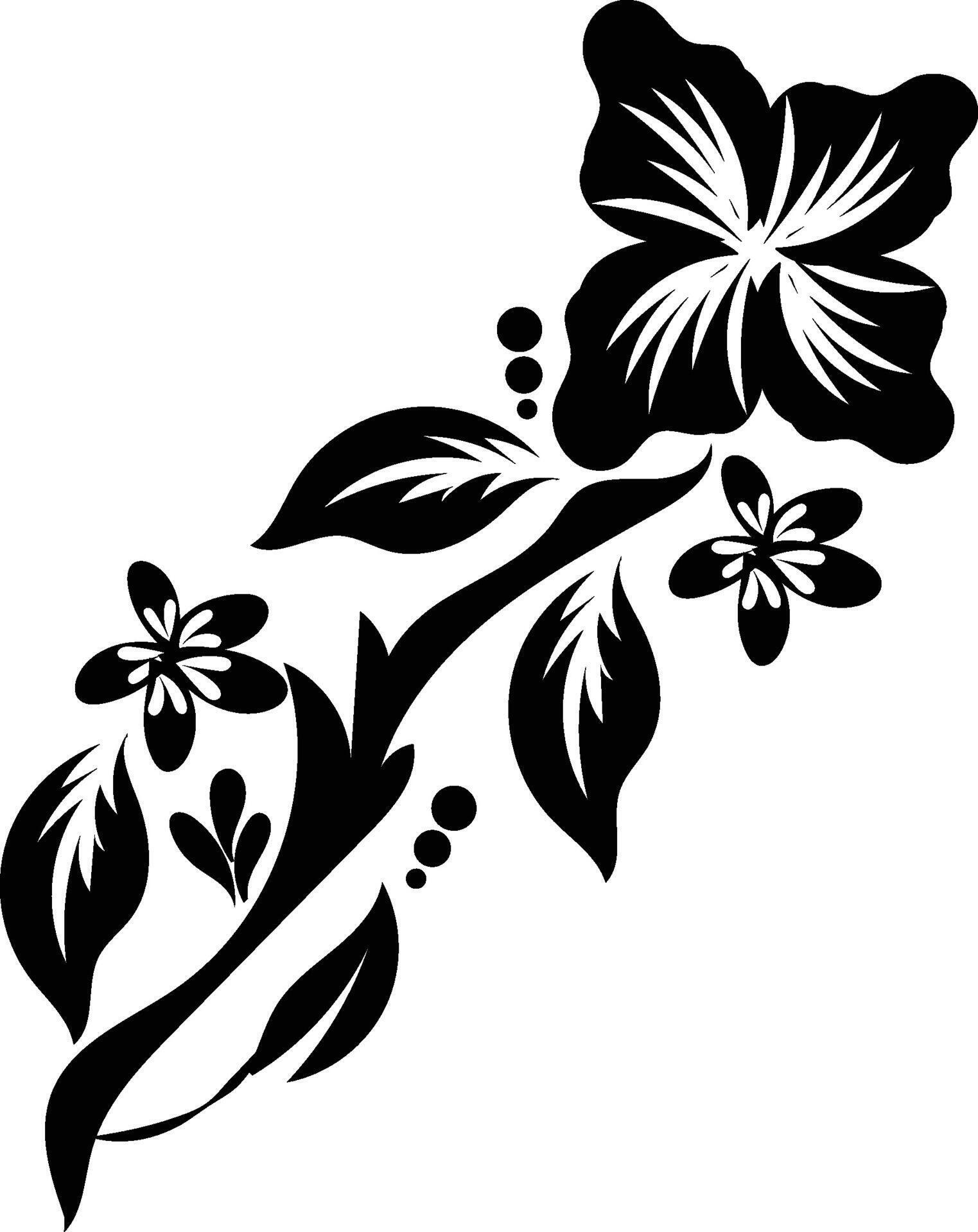 flower silhouettes design Stock Free