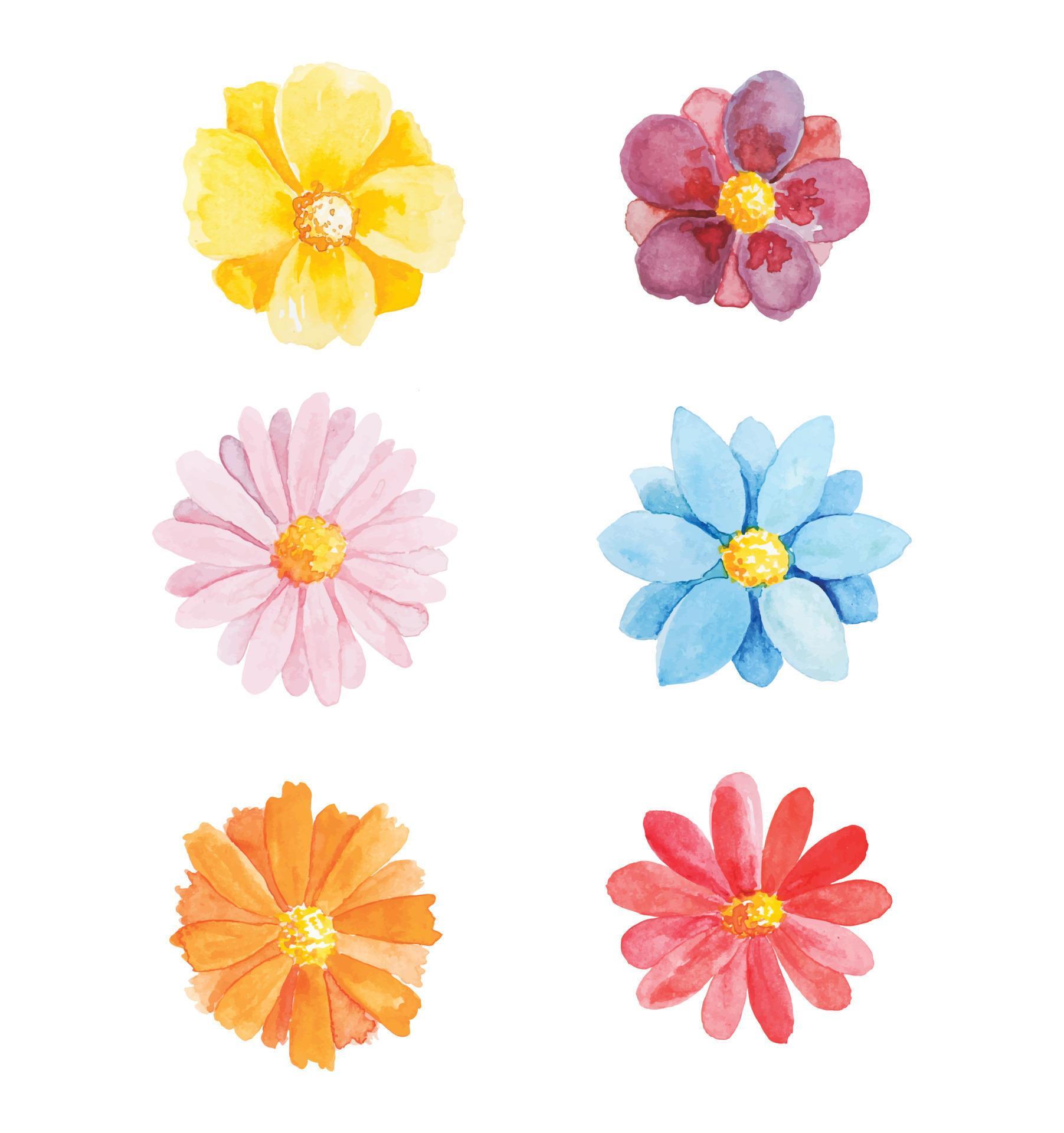 Beautiful watercolor flower collection Stock Free