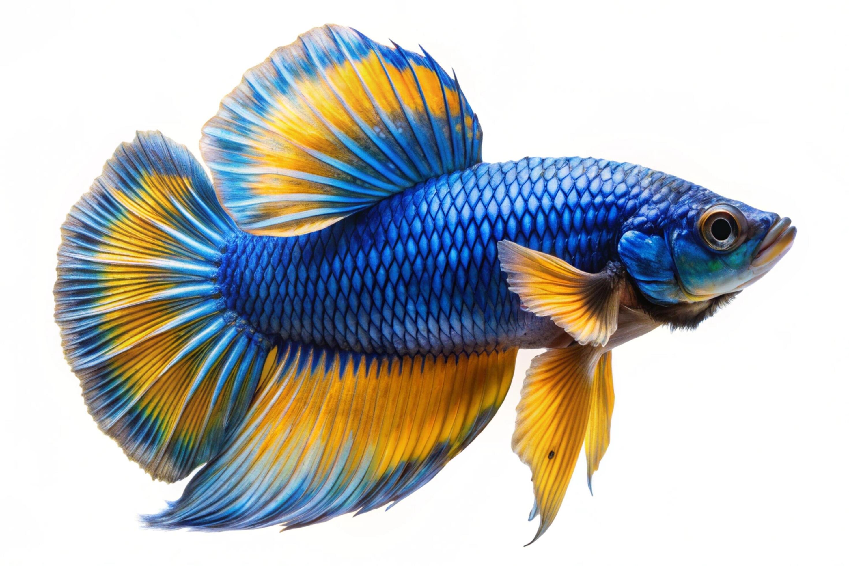 Blue ornamental fish isolated on white background Stock Free