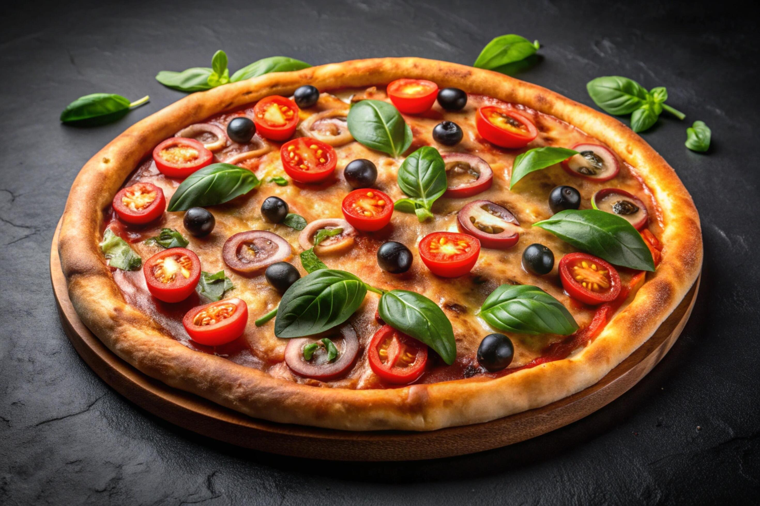 Pizza photo isolated on simple background Stock Free