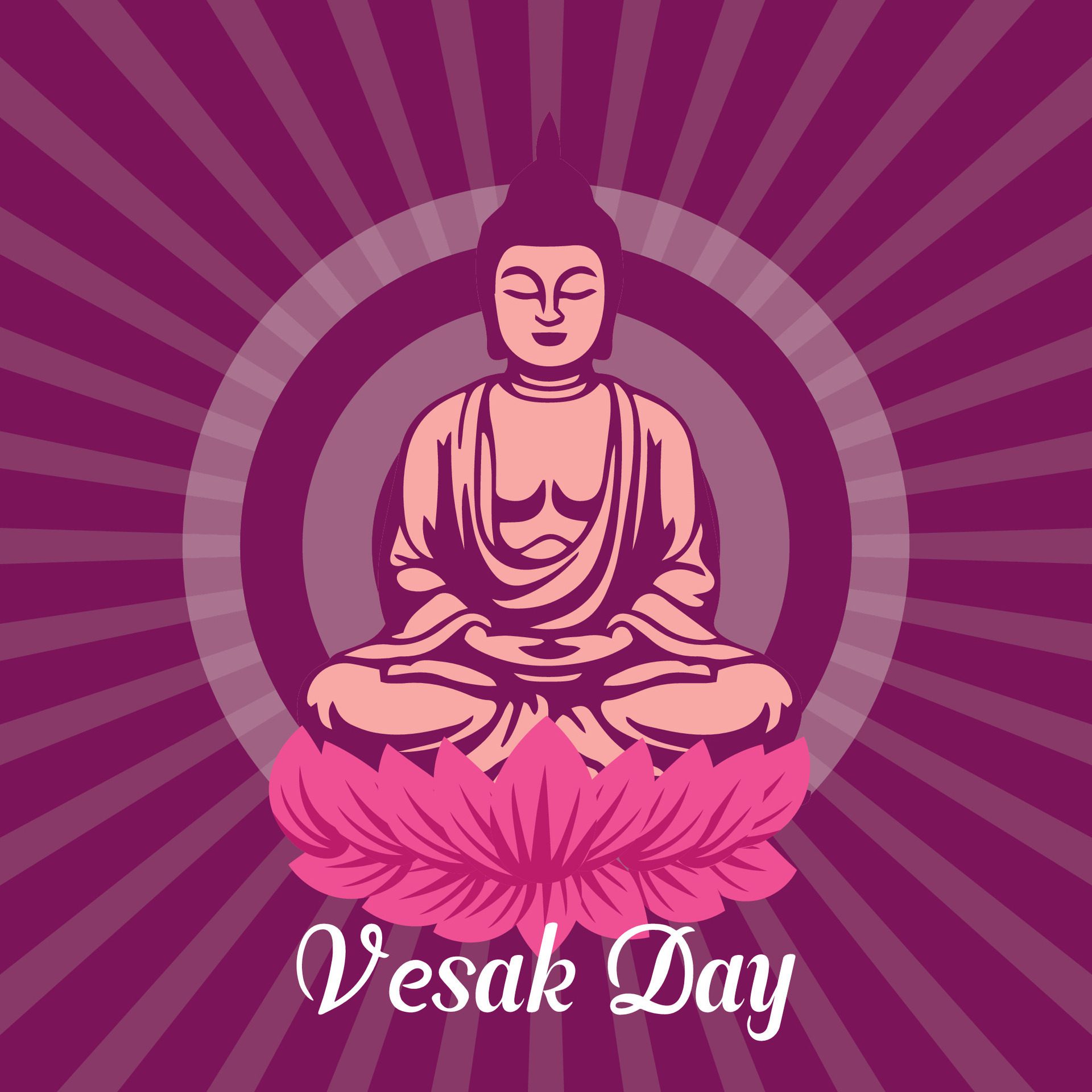 Flat vesak day illustration festival celebration and vesak day Banner Free Vector