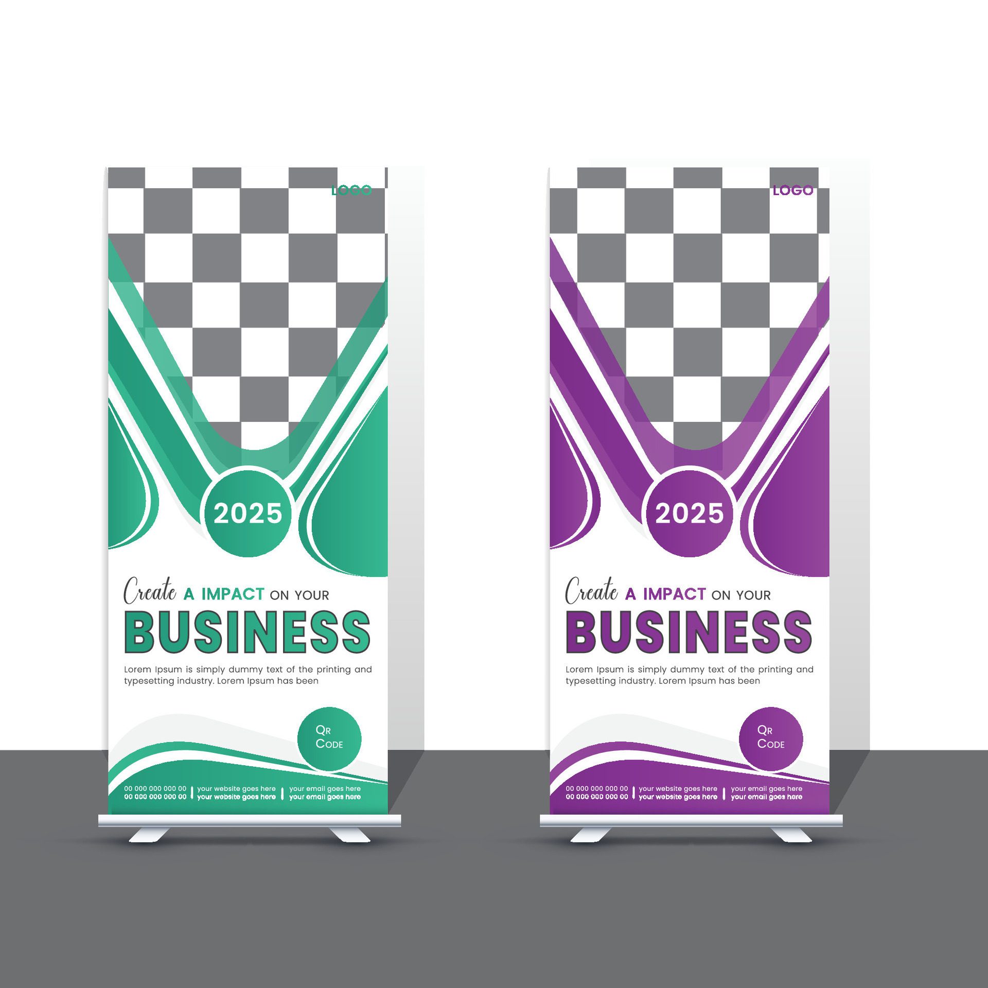 Professional Corporate Business Roll Up Banner Design Templates Free Vector