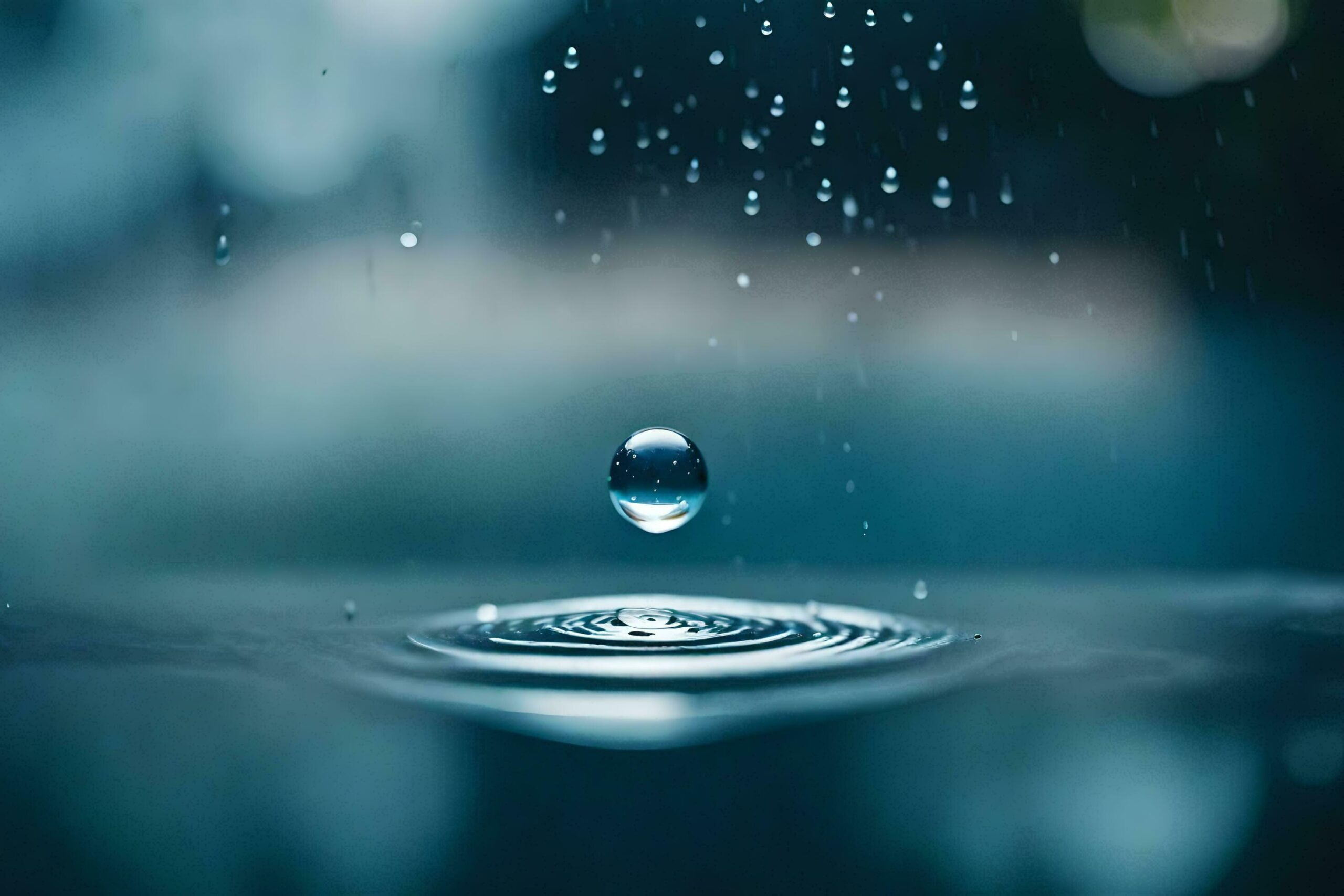 a drop of water is seen in the water Free Photo