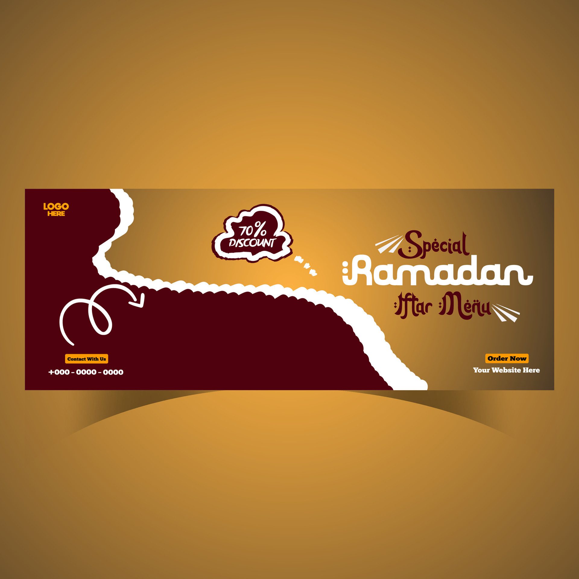 Ramadan food menu post design and social media banner template Free Vector