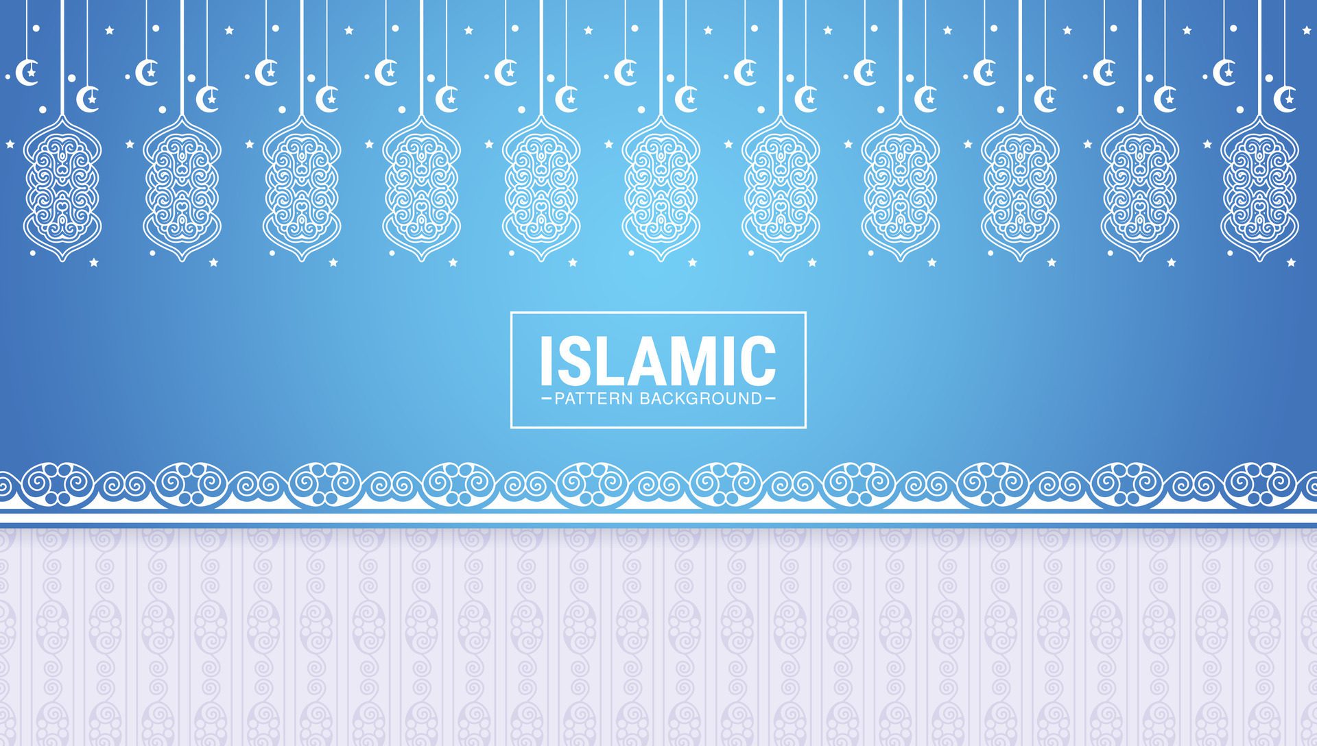 blue and white ramadan kareem banner Free Vector