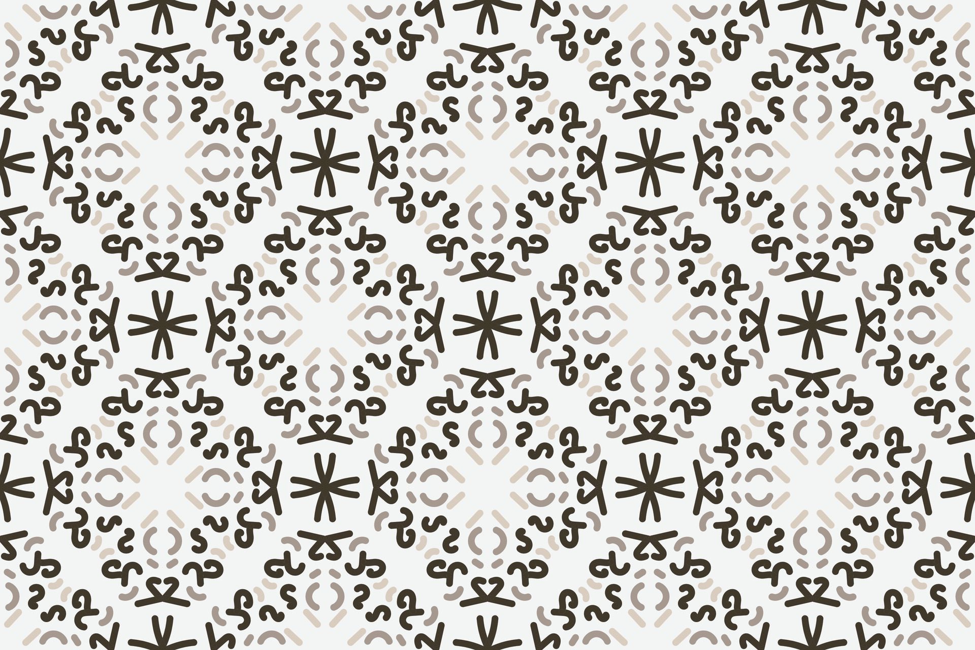 a seamless pattern with a decorative ornament in brown and beige. Free Vector