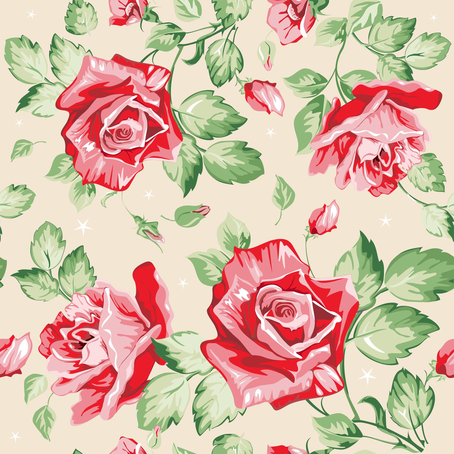 multi color floral design pattern Free Vector