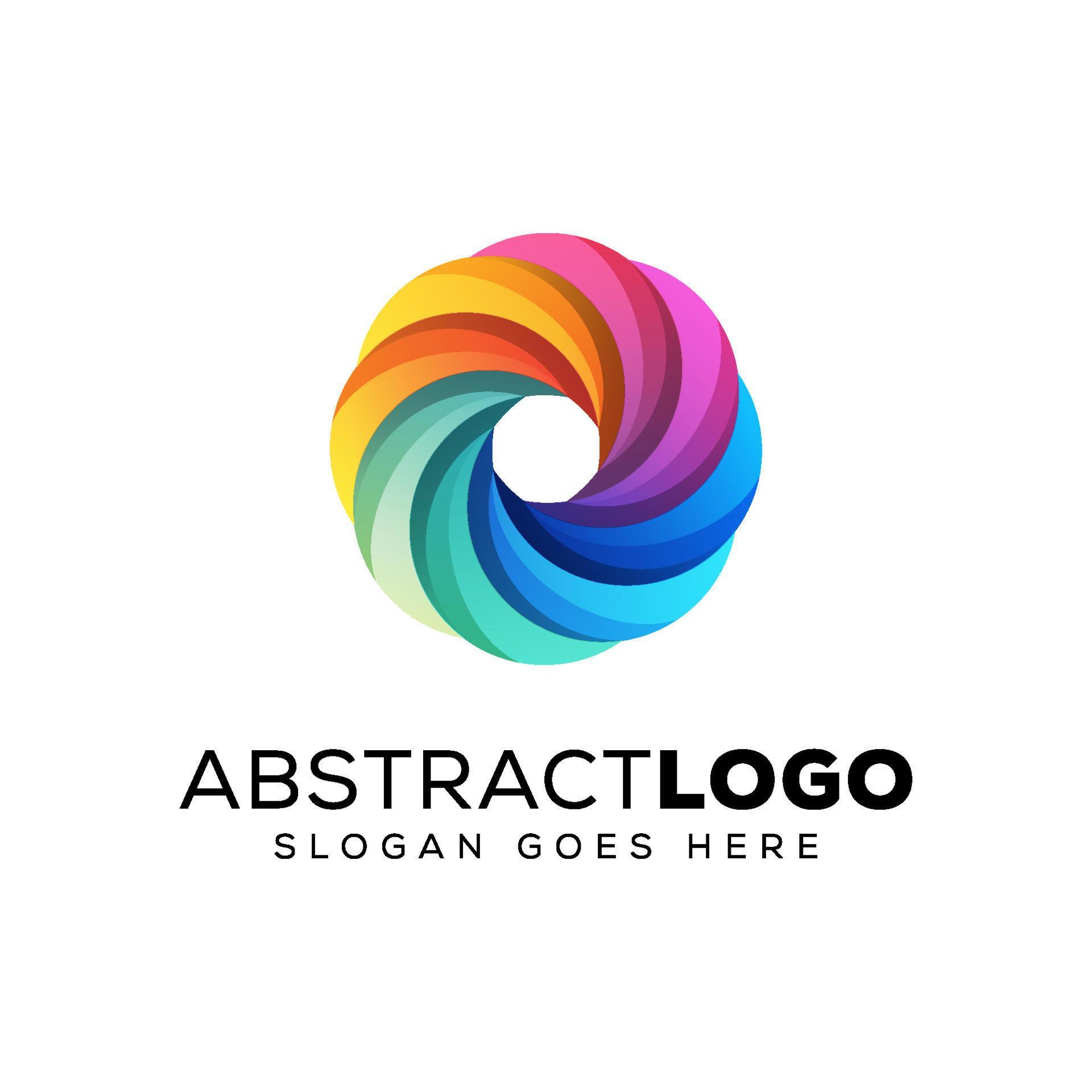 colorful abstract circle flower logo, business logo vector template Stock Free