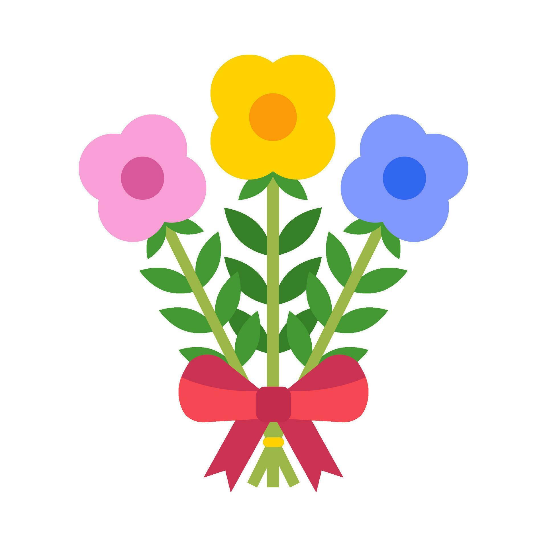 Flower bouquet flat illustration Stock Free