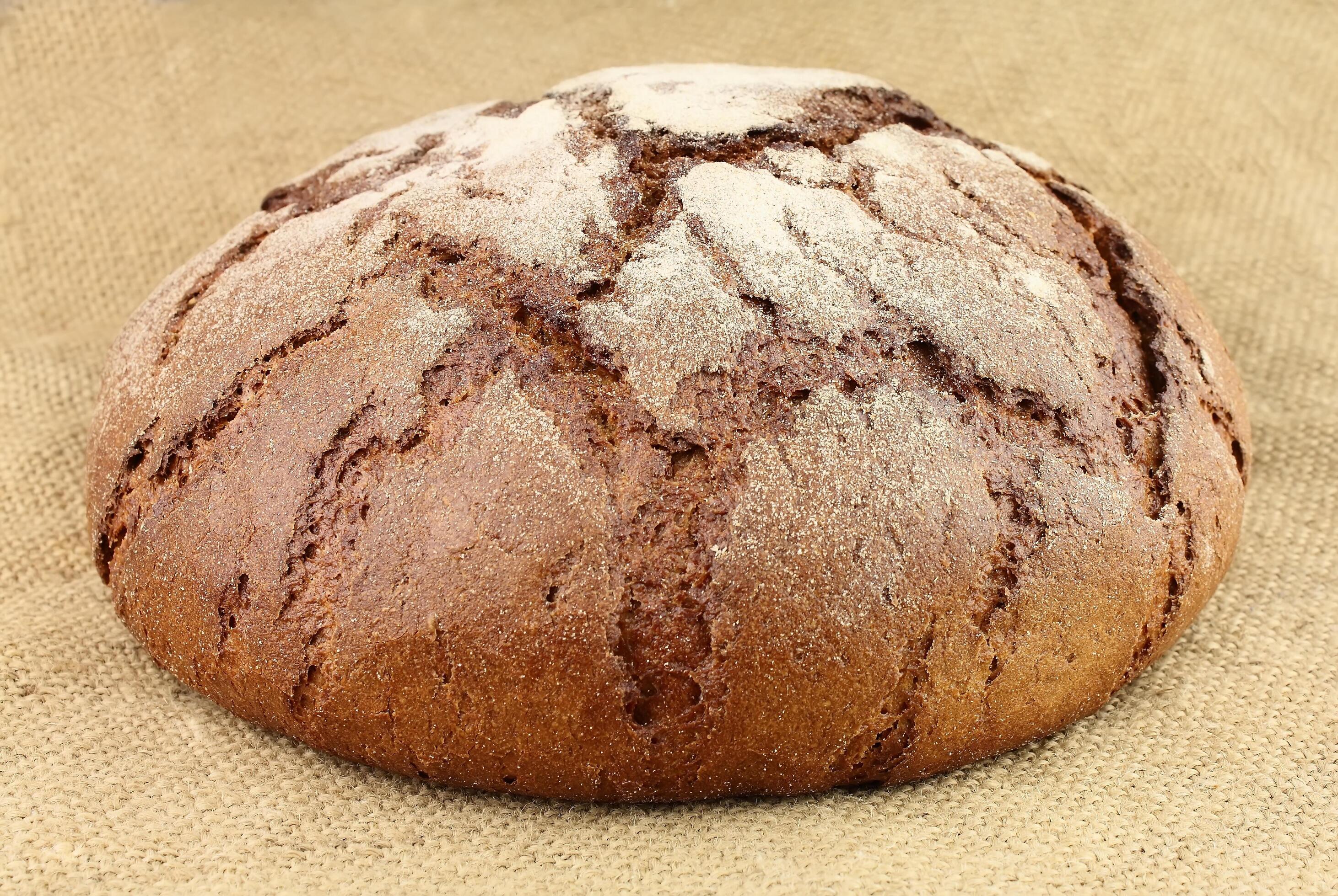 homemade bread on brown backgrounds Stock Free