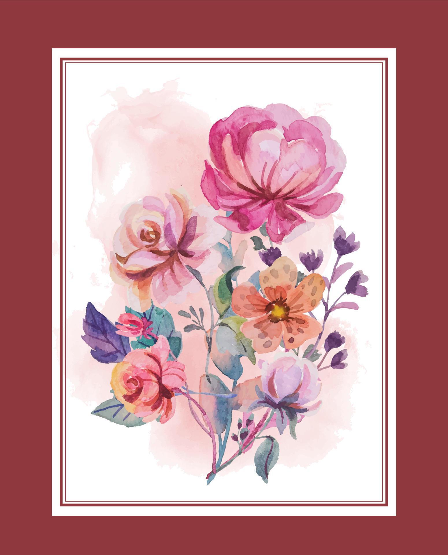 watercolor flower bouquet Stock Free