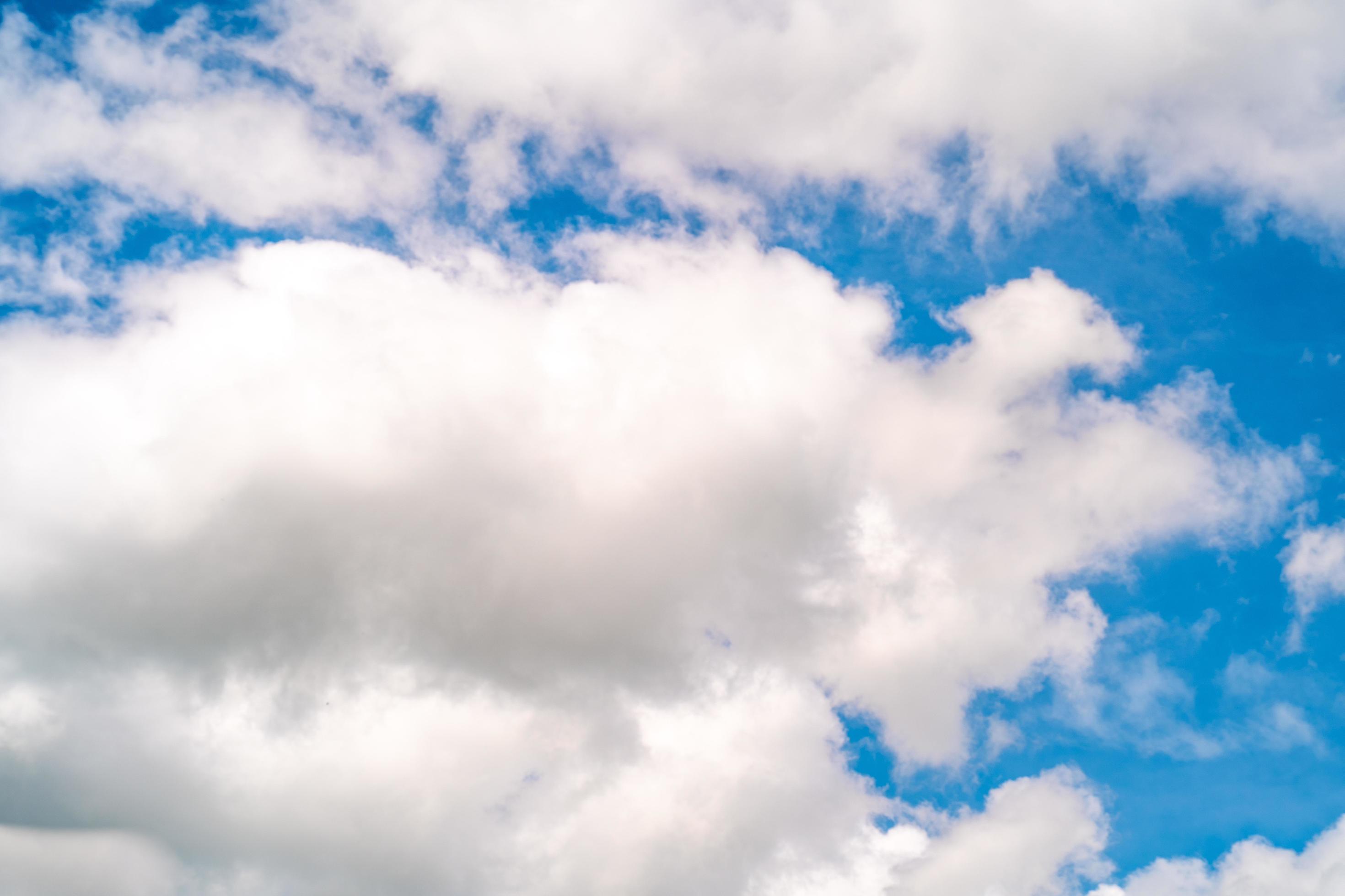 clouds and blue sunny sky, white clouds over blue sky, Aerial view, nature blue sky white cleat weather. Stock Free