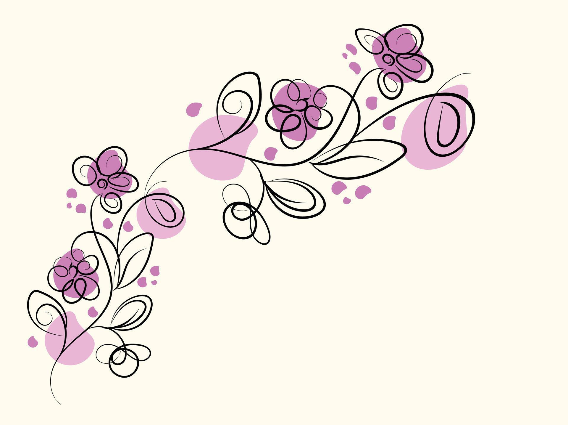 flower silhouettes design Stock Free