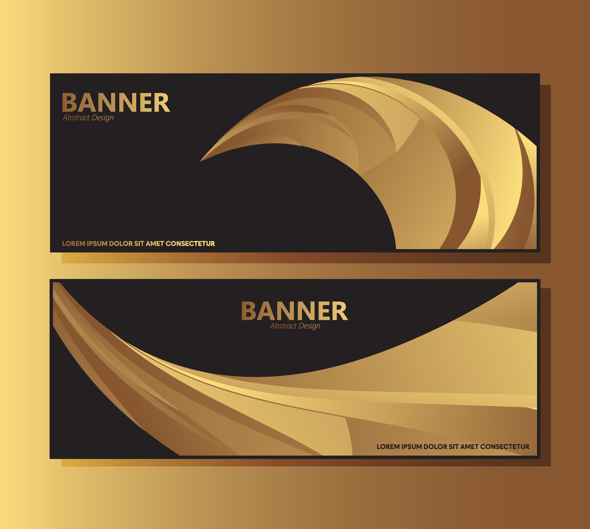 Luxury black abstract wave banner design Free Vector