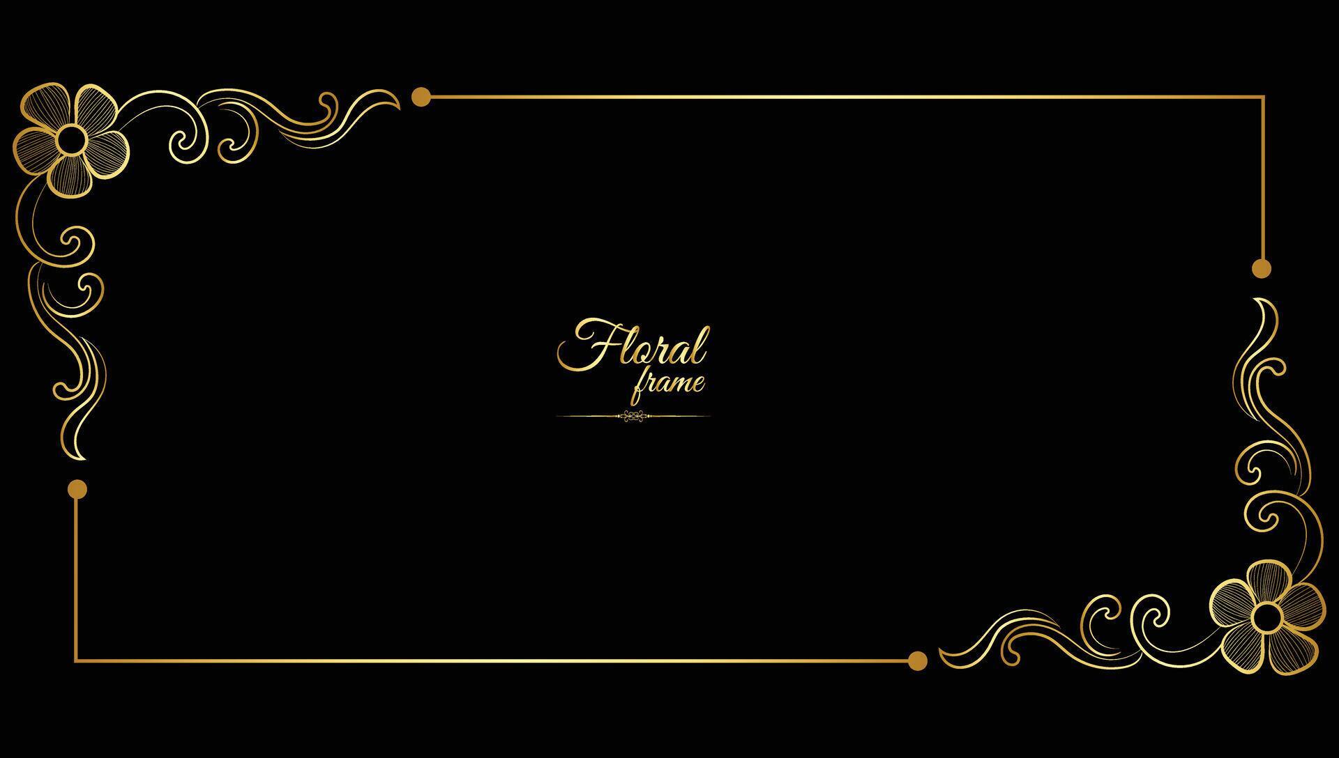 Vector luxury decorative golden vintage frames and borders. retro ornamental frame art and flower isolated floral background Stock Free