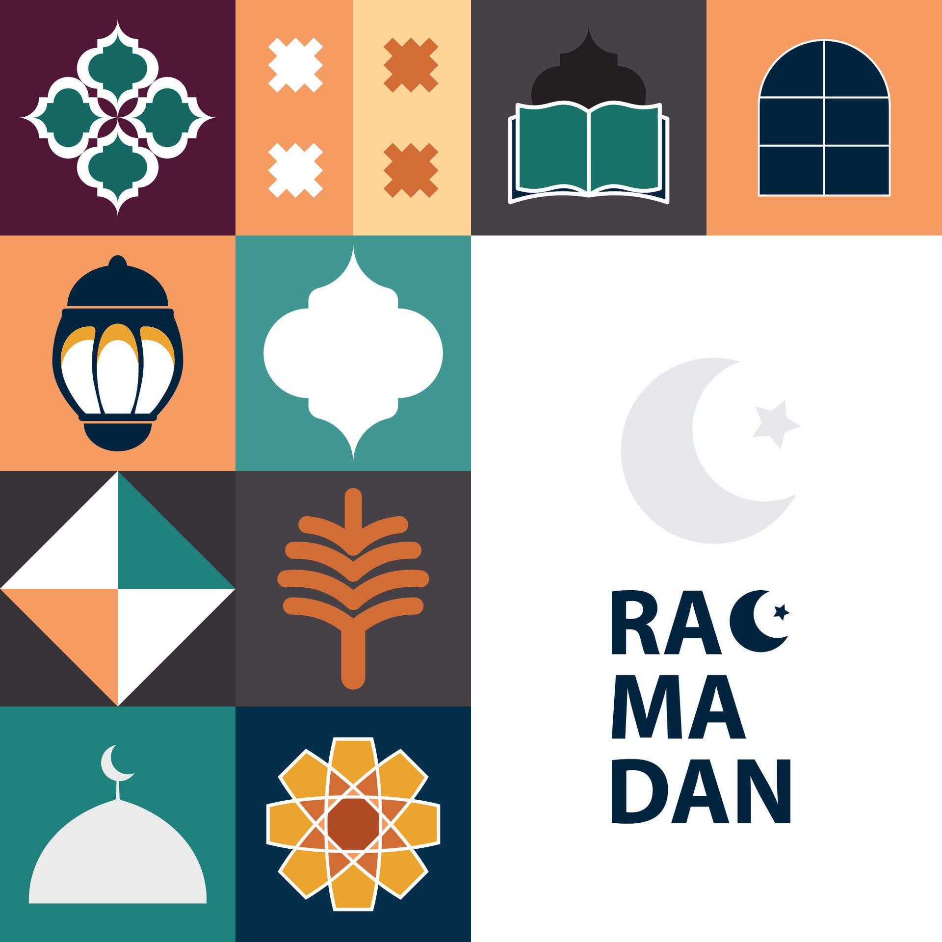 Ramadan Kareem,Islamic greeting card template with ramadan for wallpaper design,poster, media banner. Free Vector