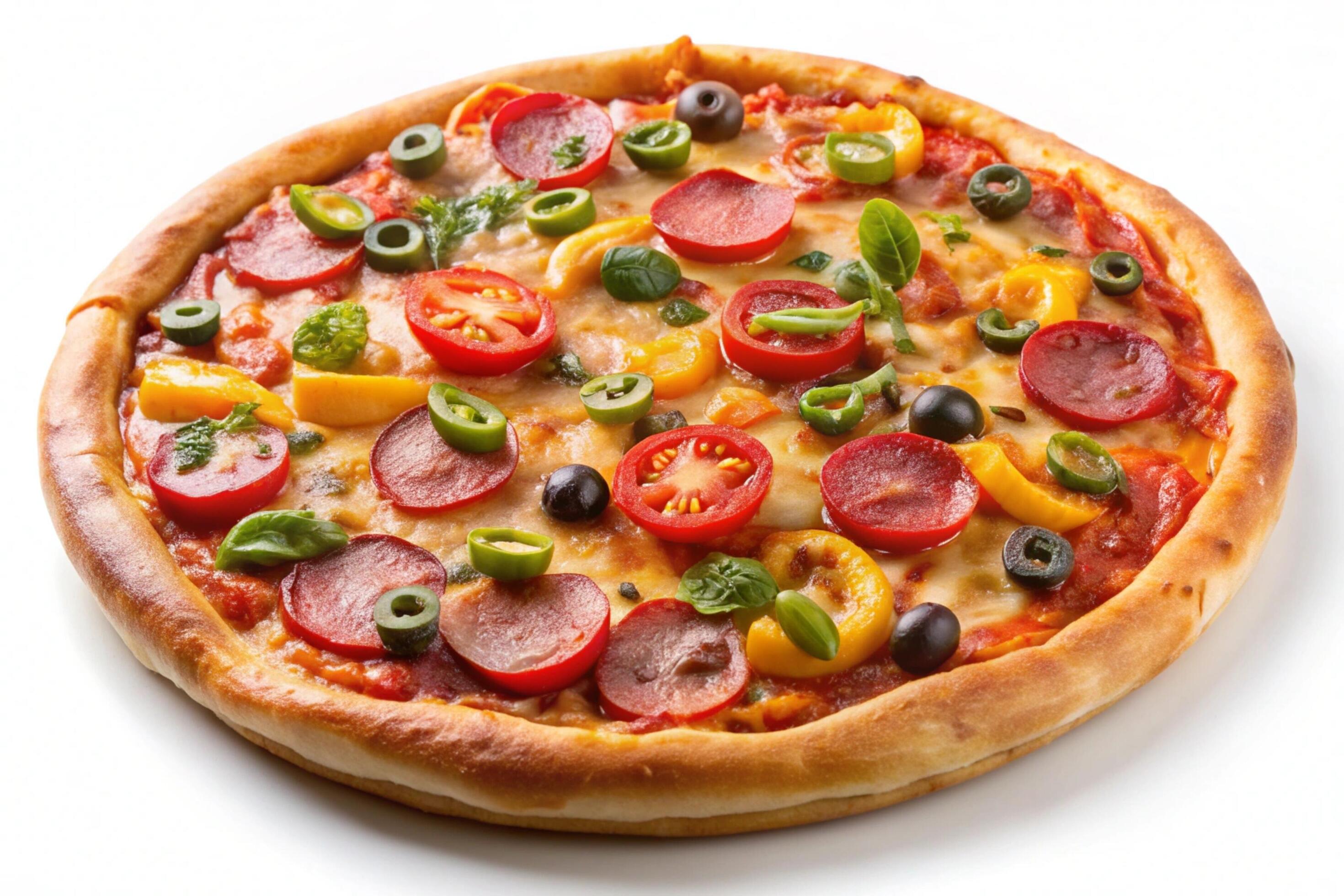 Pizza photo isolated on simple background Stock Free