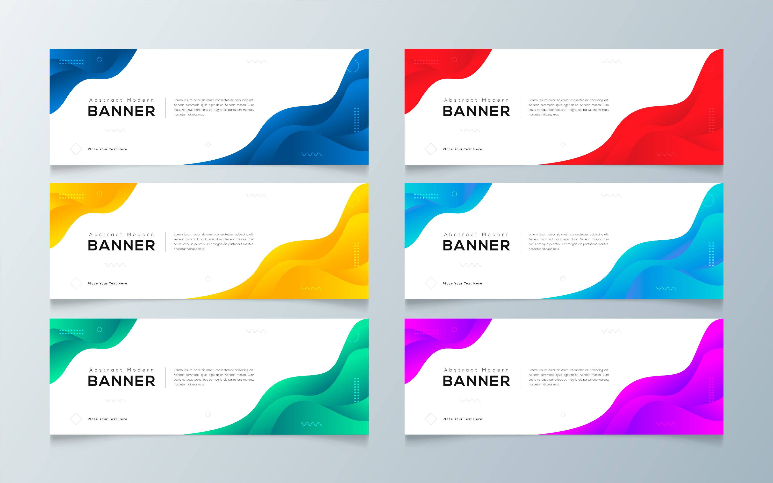 Modern Gradient Abstract Banner Template Set Free Vector