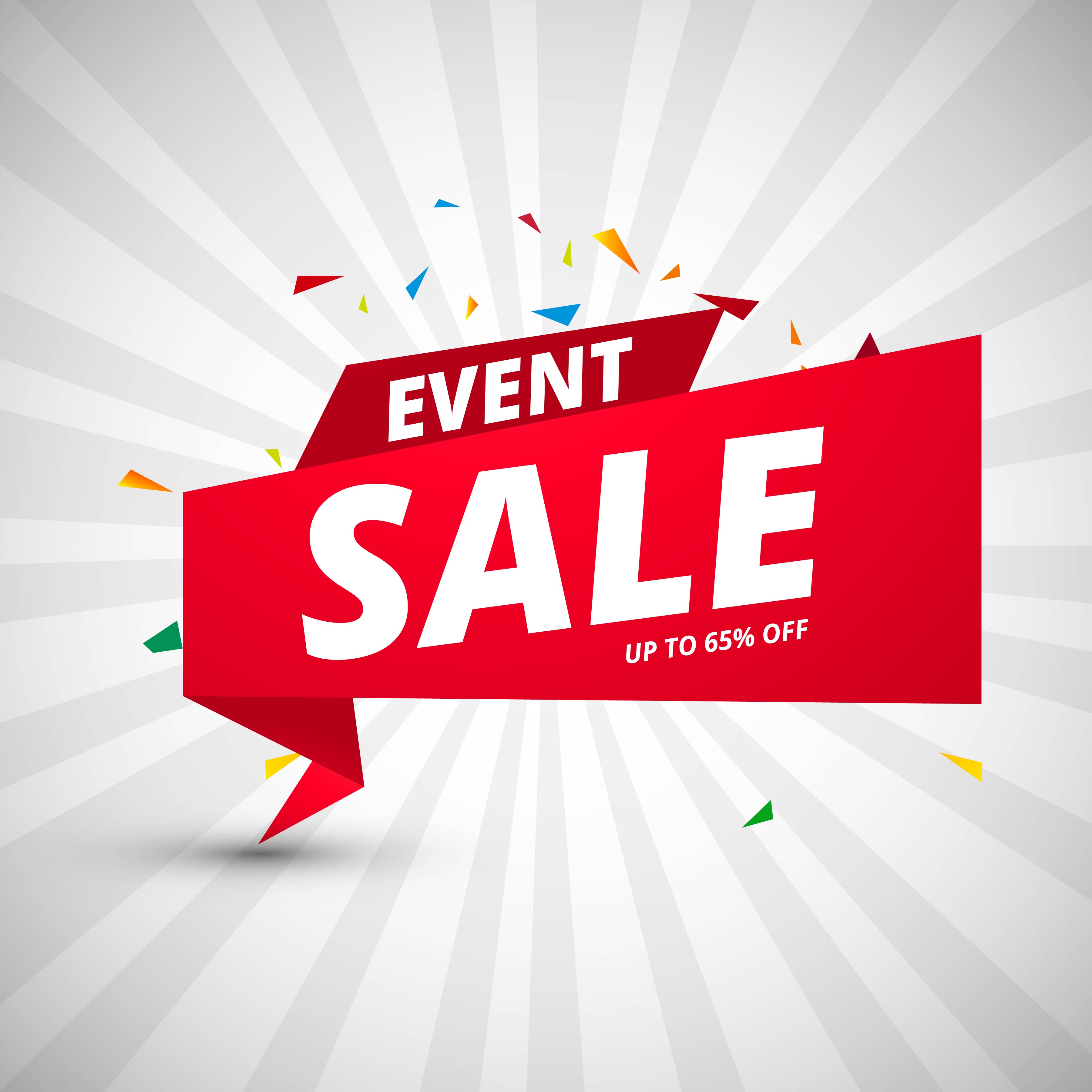 Event sale banners colorful design template Free Vector