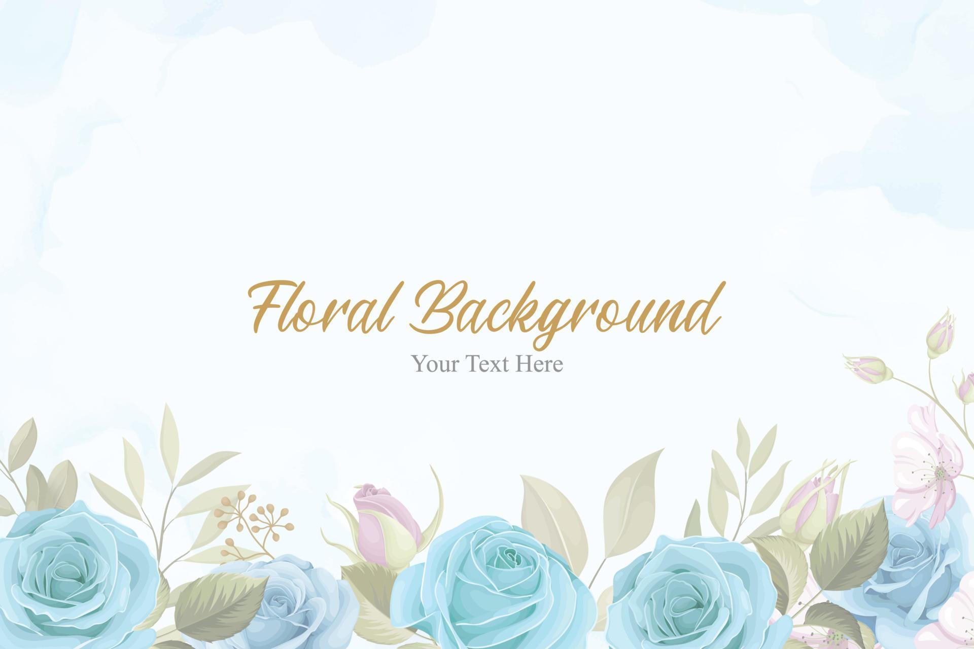 Beautiful floral background with blue flowers Stock Free