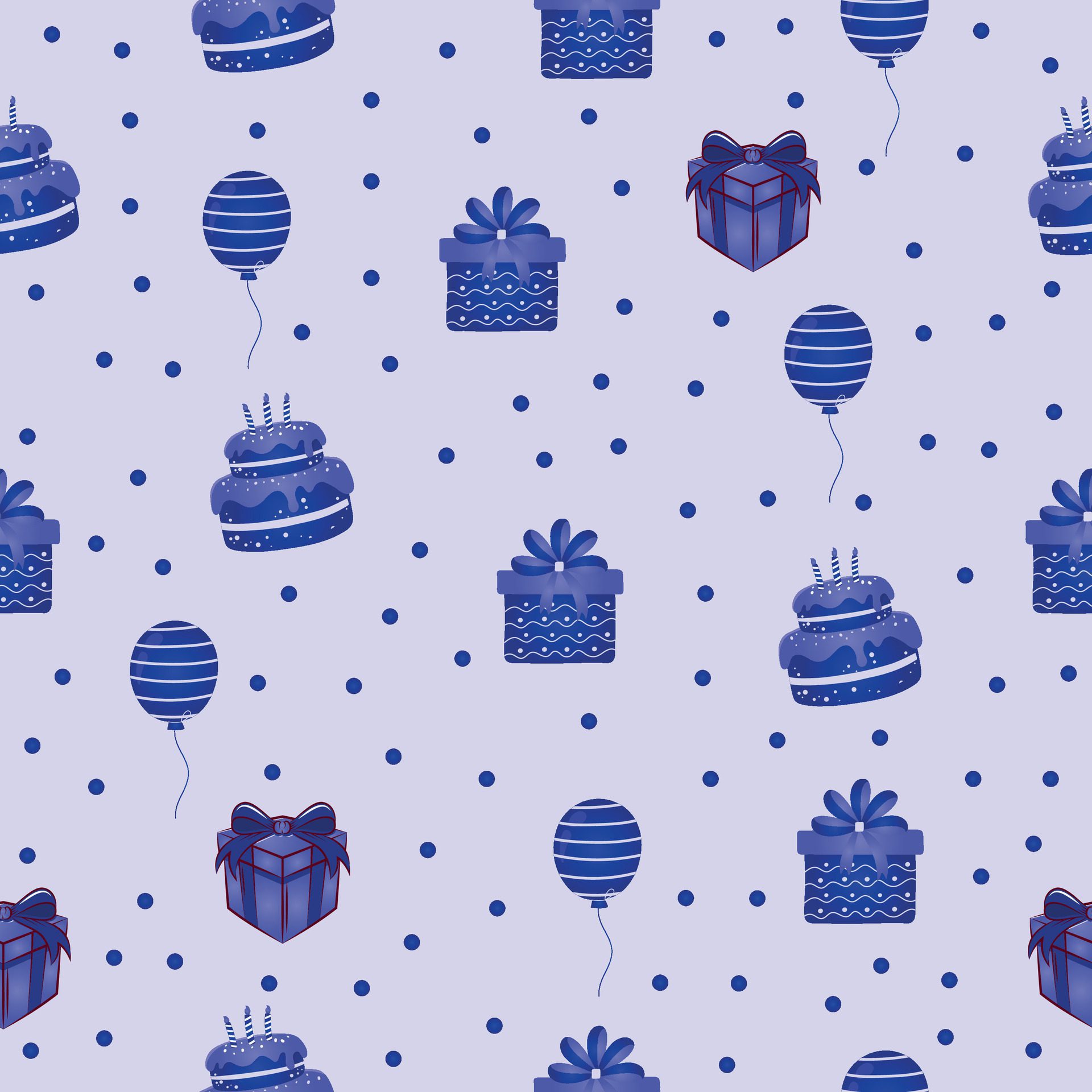 Seamless birthday pattern Pro Vector