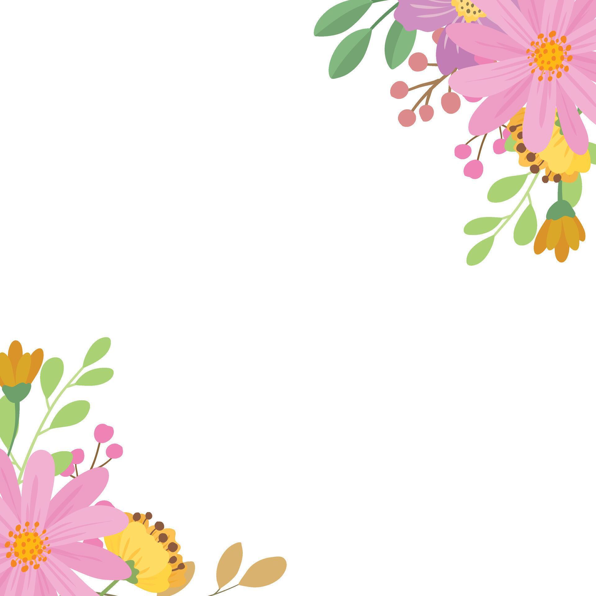 border with beautiful flower arrangements Stock Free