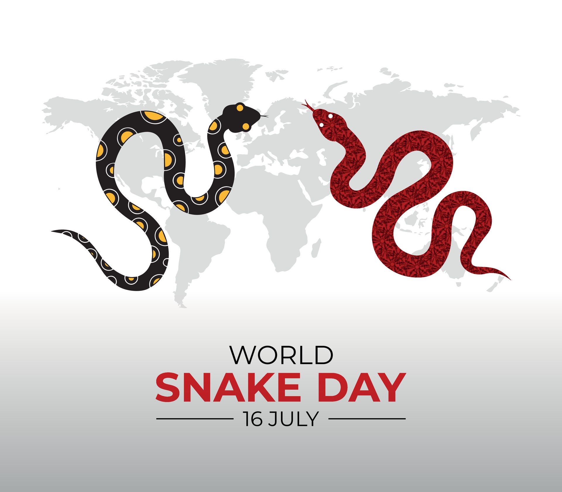 World Snake Day. 16 July. Holiday Concept. Template with banner, poster and card. Snake day flat design. Flat illustration Free Vector