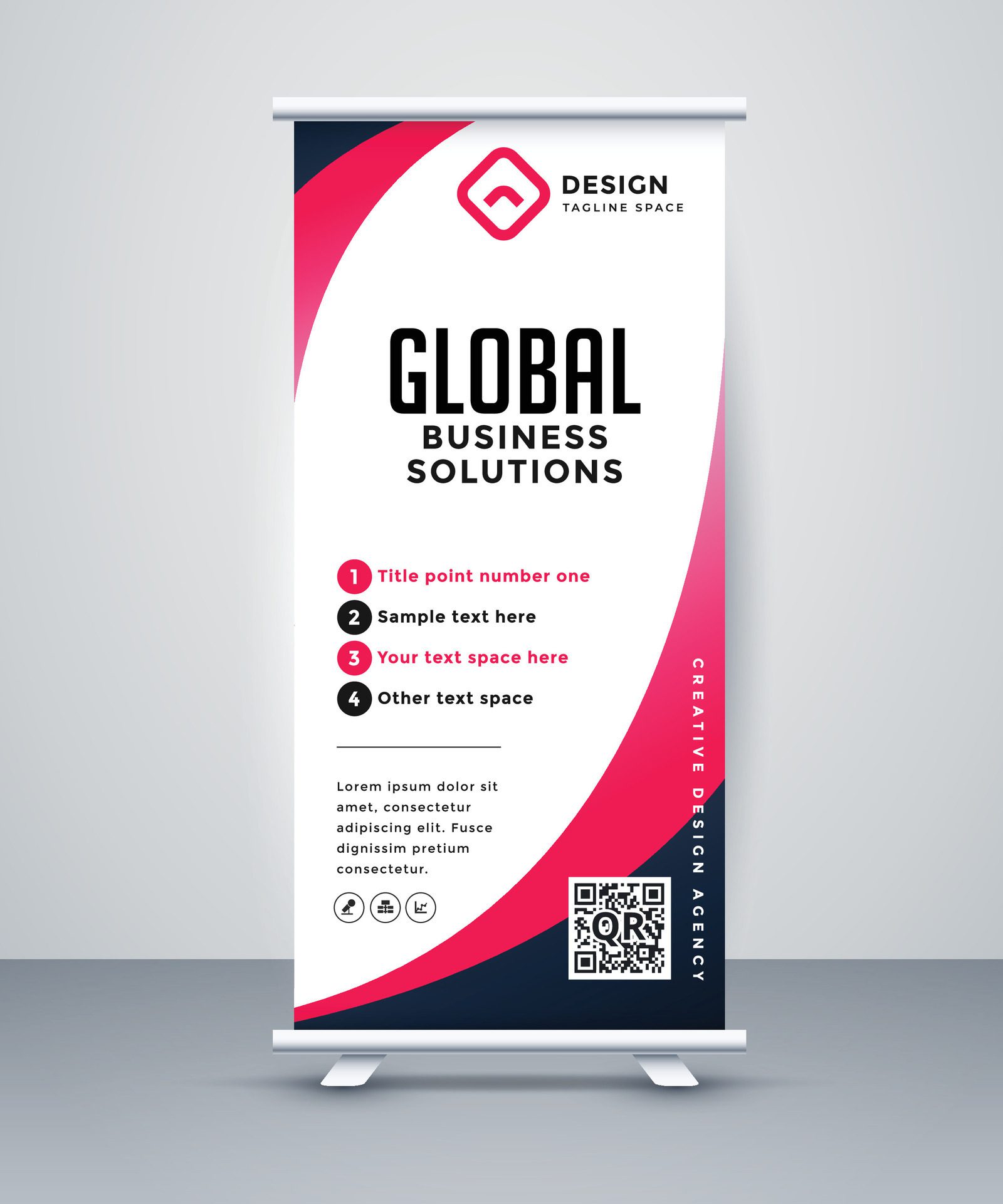 
									Corporate Roll Up Banner Free Vector