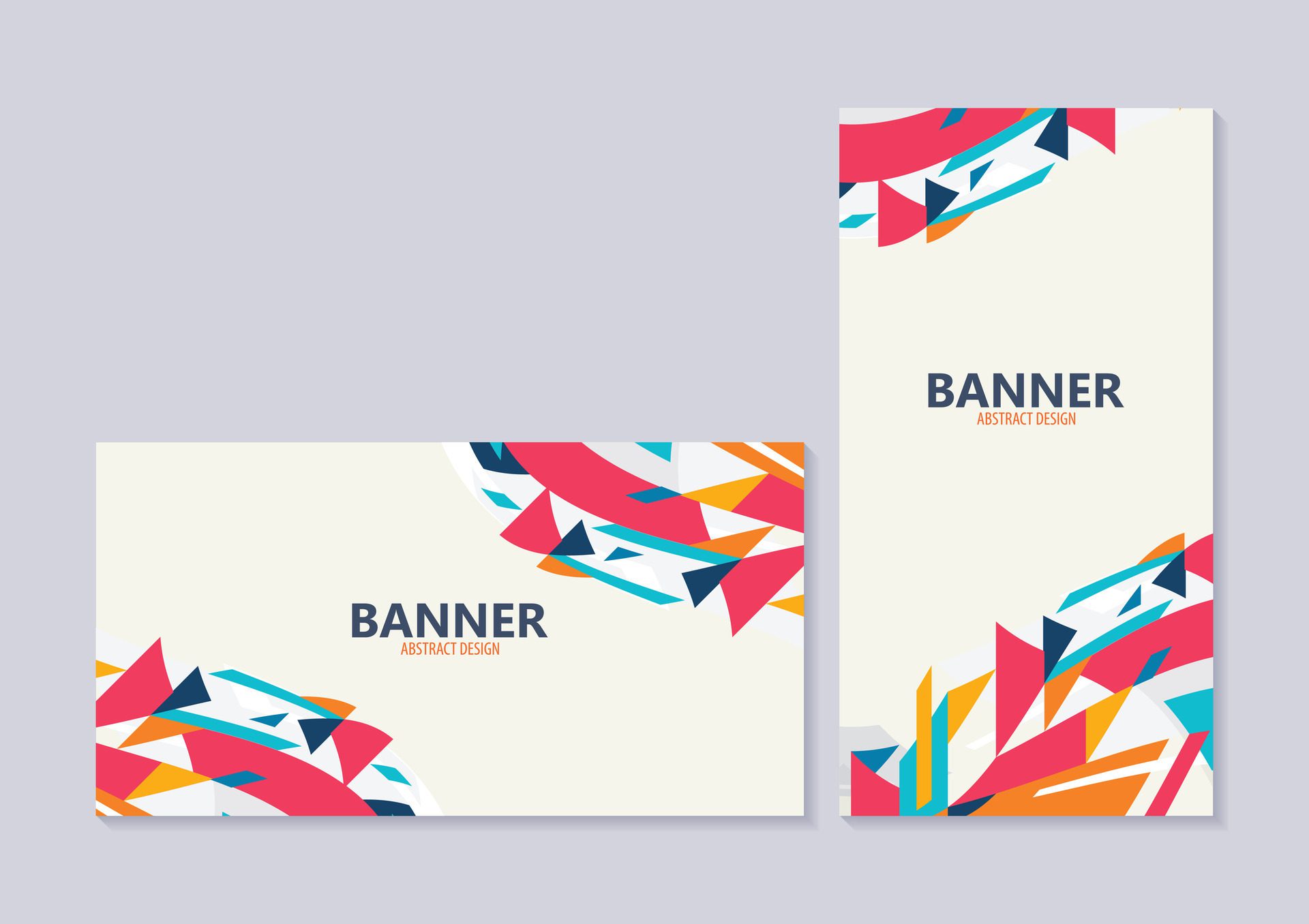 colorful abstract shape banner design Free Vector