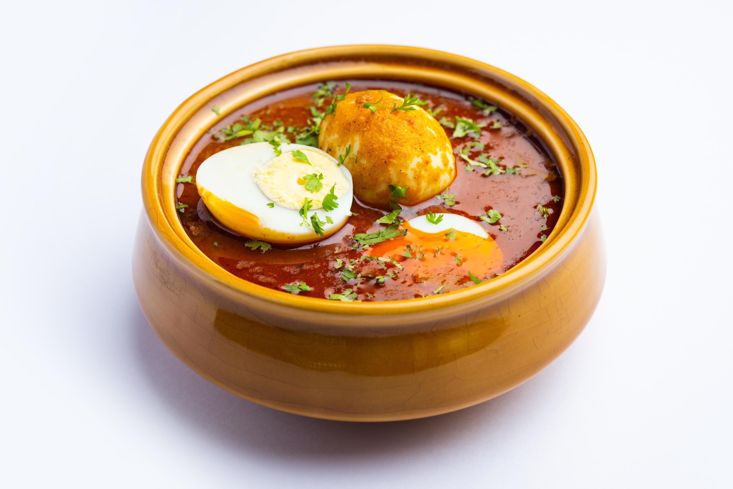 Anda Masala or Egg Curry is popular indian spicy food Stock Free